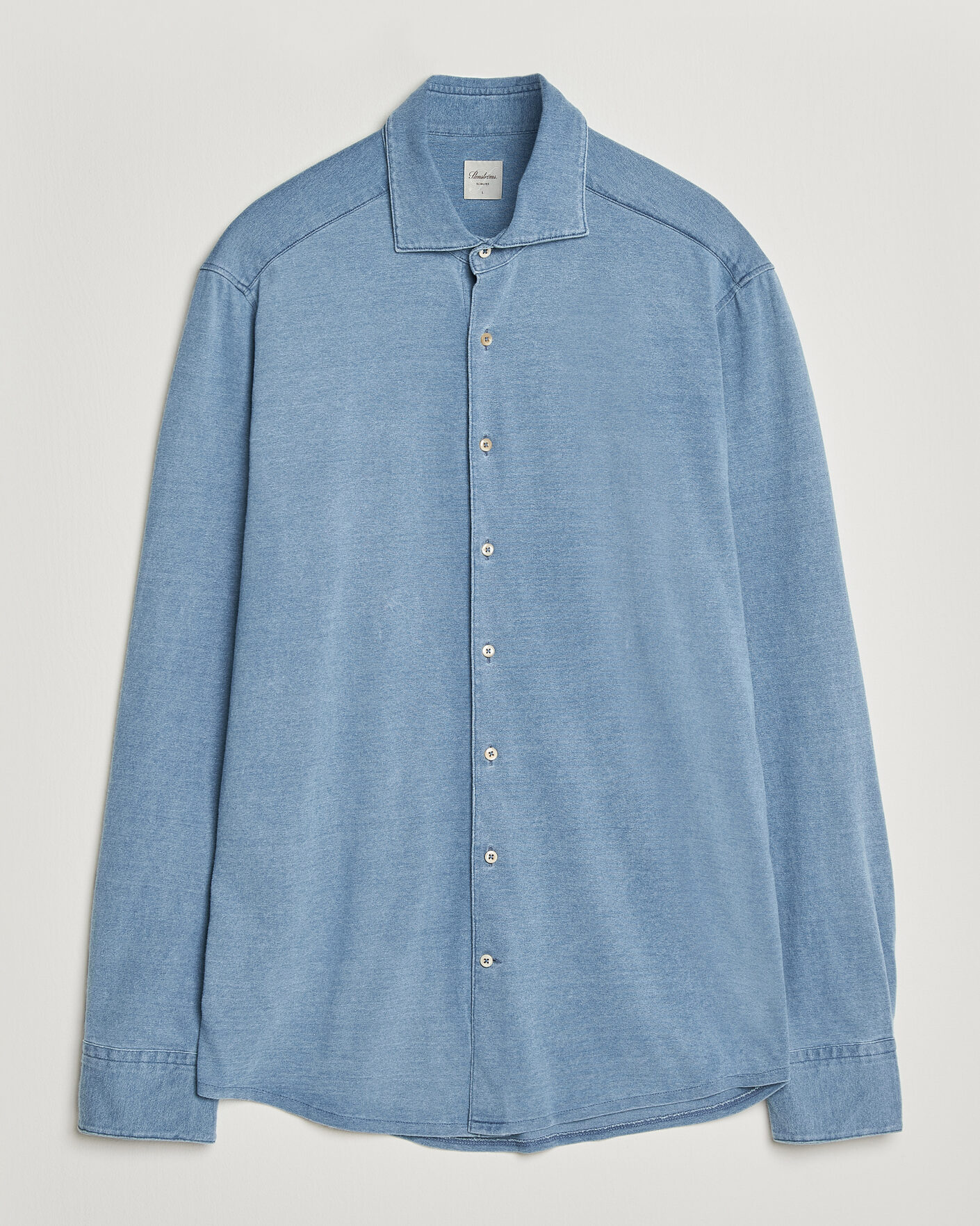 Herr | Senast inkommet | Stenströms | Jersey Denim Shirt Blue