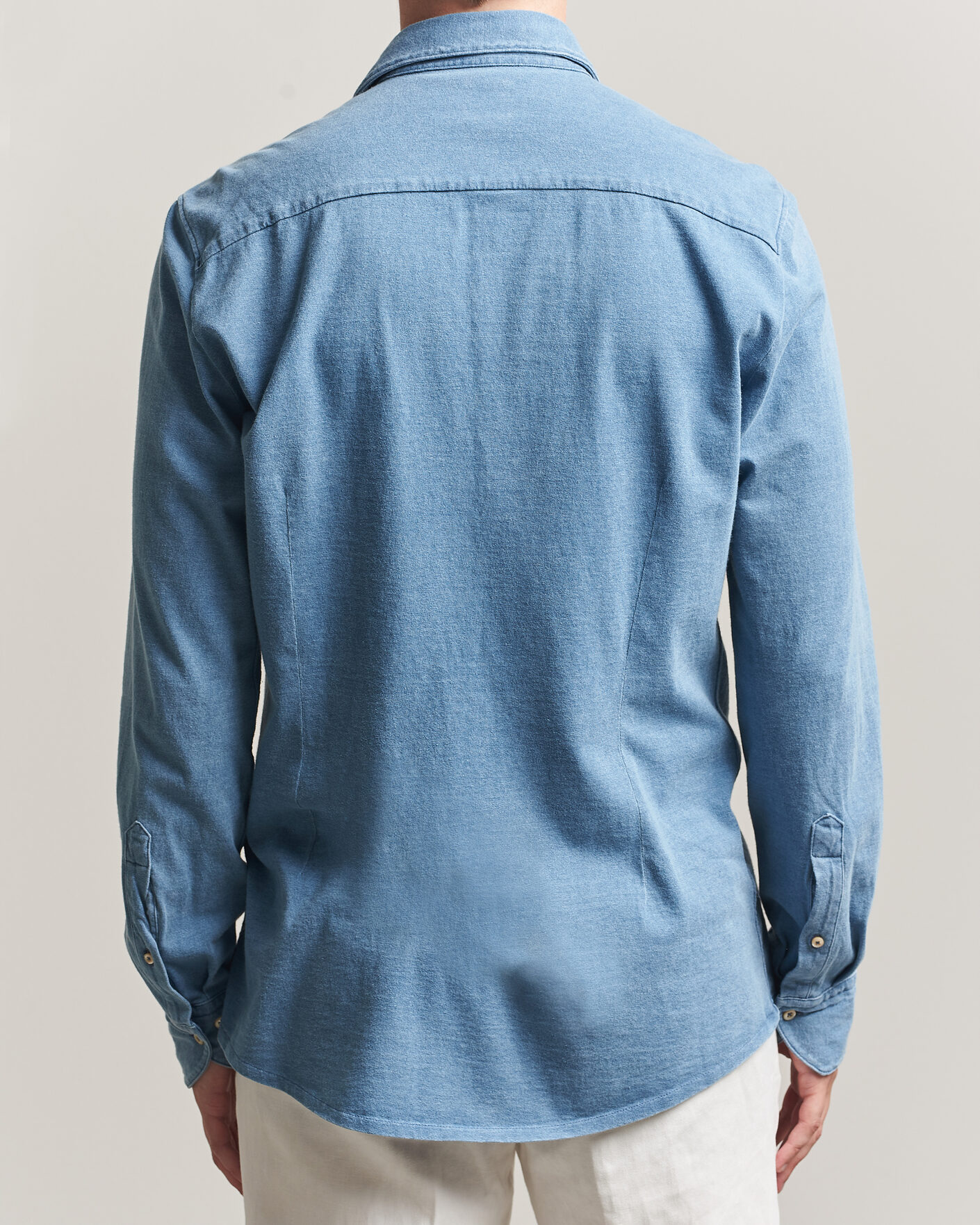 Herr | Skjortor | Stenströms | Jersey Denim Shirt Blue