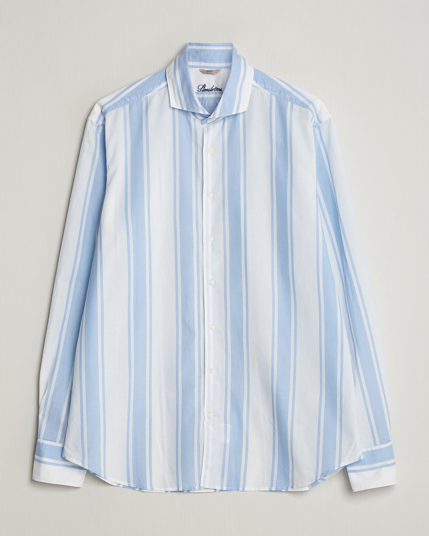Herr | Skjortor | Stenströms | Regular Fit Thin Poplin Stripe Shirt Blue