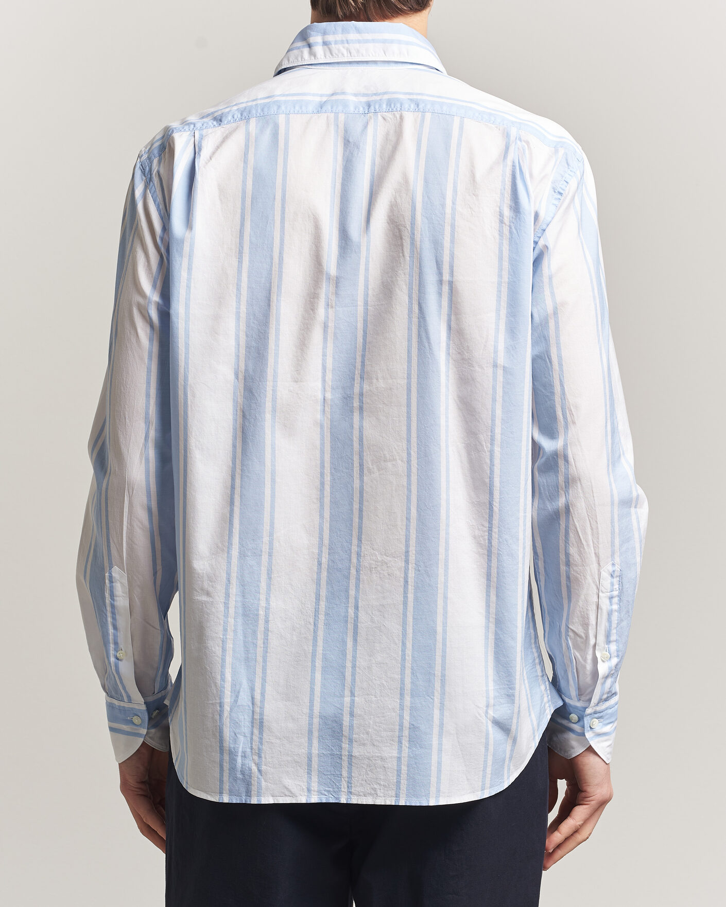 Herr | Skjortor | Stenströms | Regular Fit Thin Poplin Stripe Shirt Blue