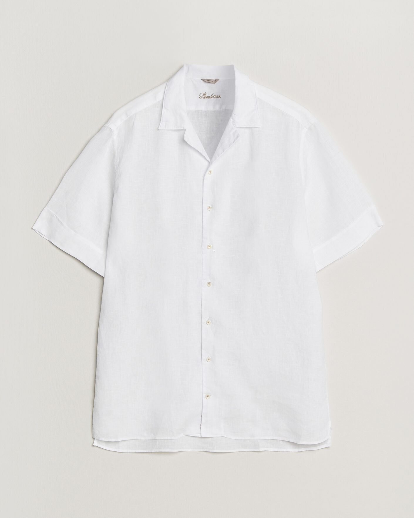 Herr | Skjortor | Stenströms | Short Sleeve Linen Shirt White