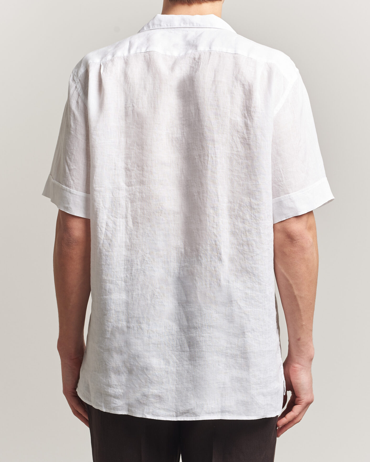 Herr | Skjortor | Stenströms | Short Sleeve Linen Shirt White