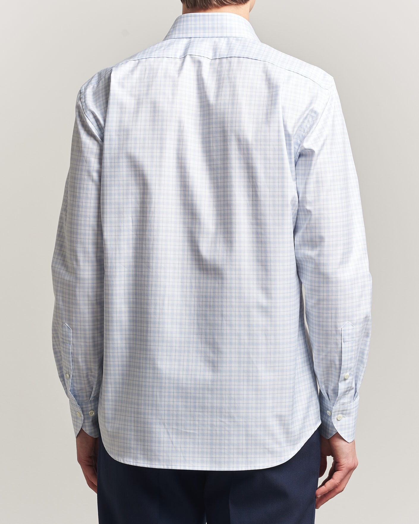 Herr | Skjortor | Stenströms | Regular Fit Checked Twill Shirt Light Blue