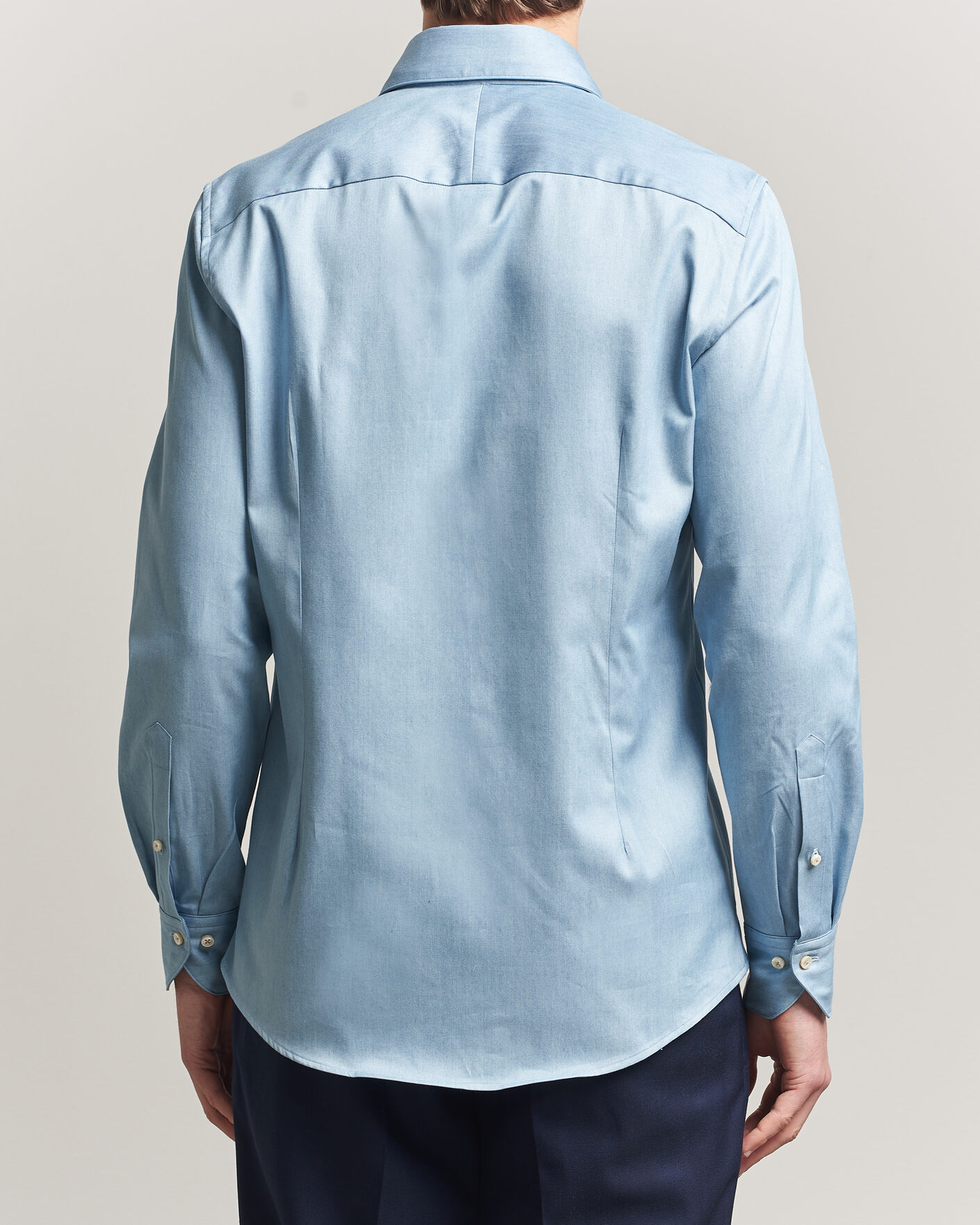 Herr | Skjortor | Stenströms | 1899 Slim One Piece Washed Denim Shirt Blue