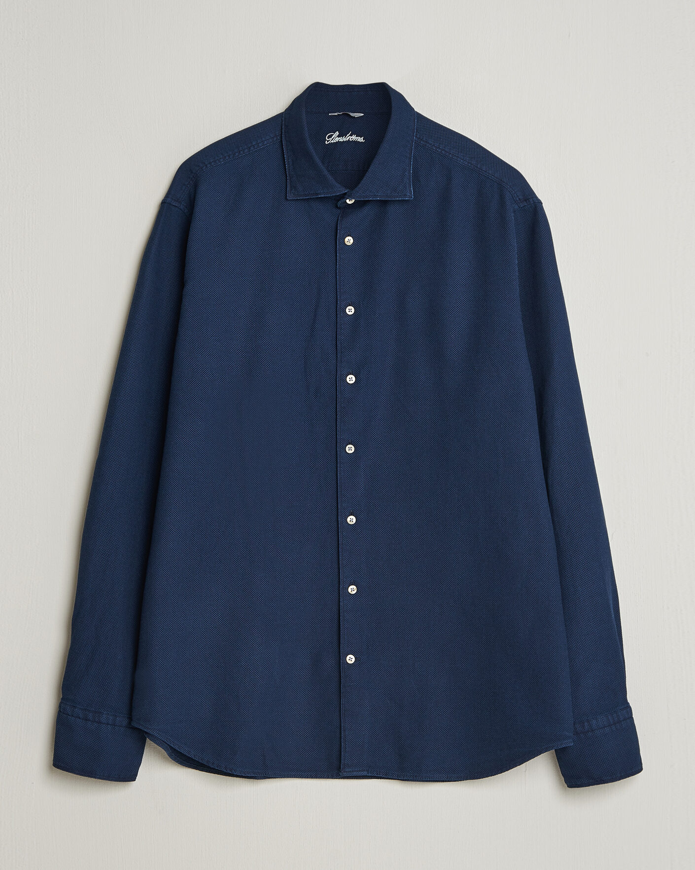 Herr | Skjortor | Stenströms | Regular Fit Structured Denim Shirt Navy