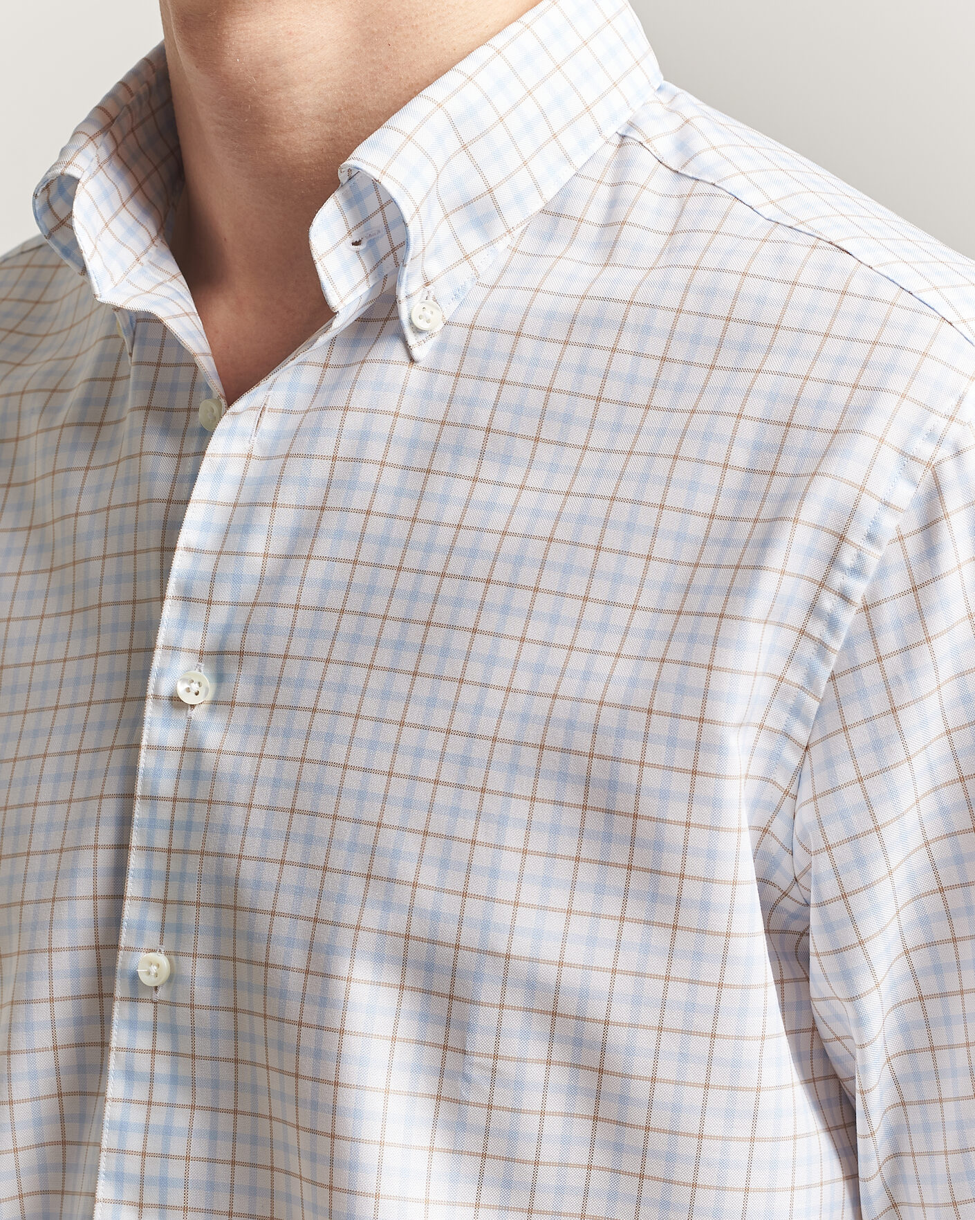 Herr | Skjortor | Stenströms | Regular Fit Checked Oxford Shirt Blue