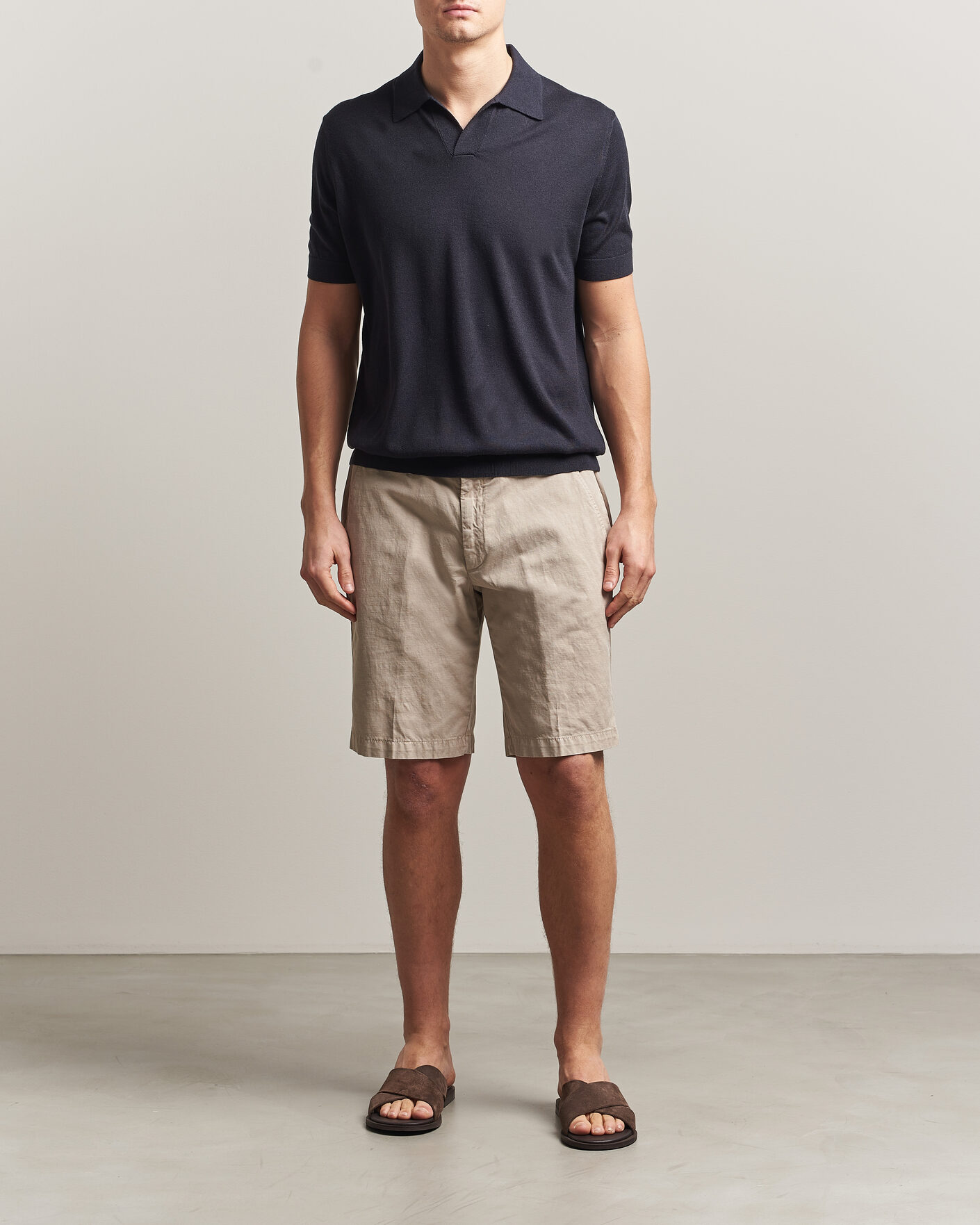 Herr | Pikéer | Stenströms | Silk/Cashmere Polo Navy