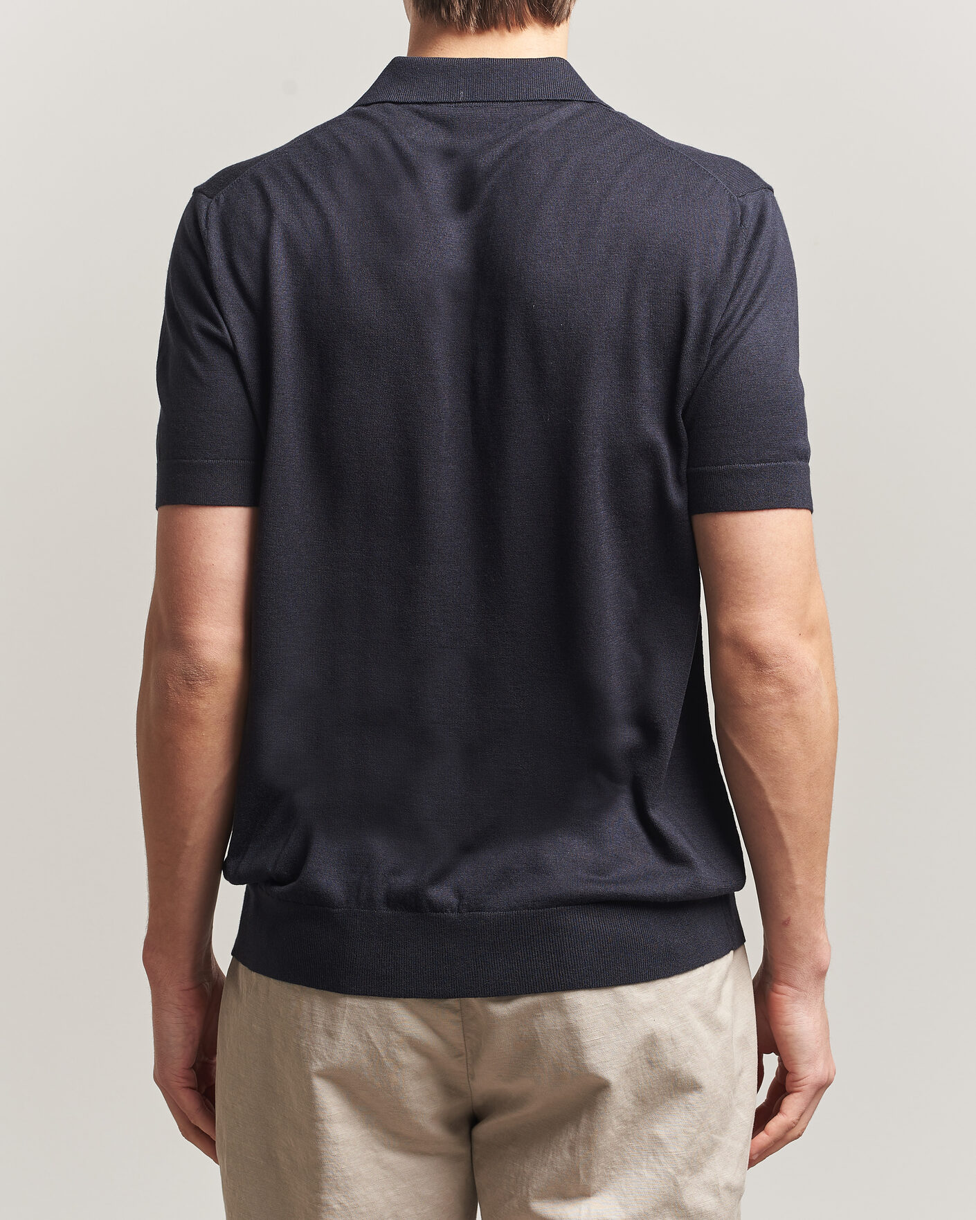 Herr | Pikéer | Stenströms | Silk/Cashmere Polo Navy