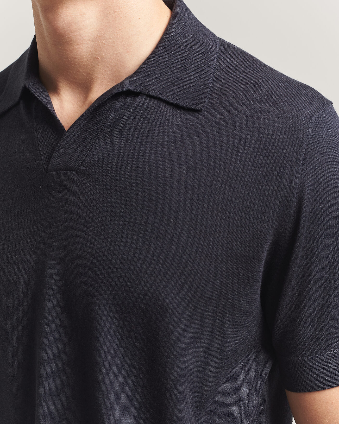 Herr | Pikéer | Stenströms | Silk/Cashmere Polo Navy