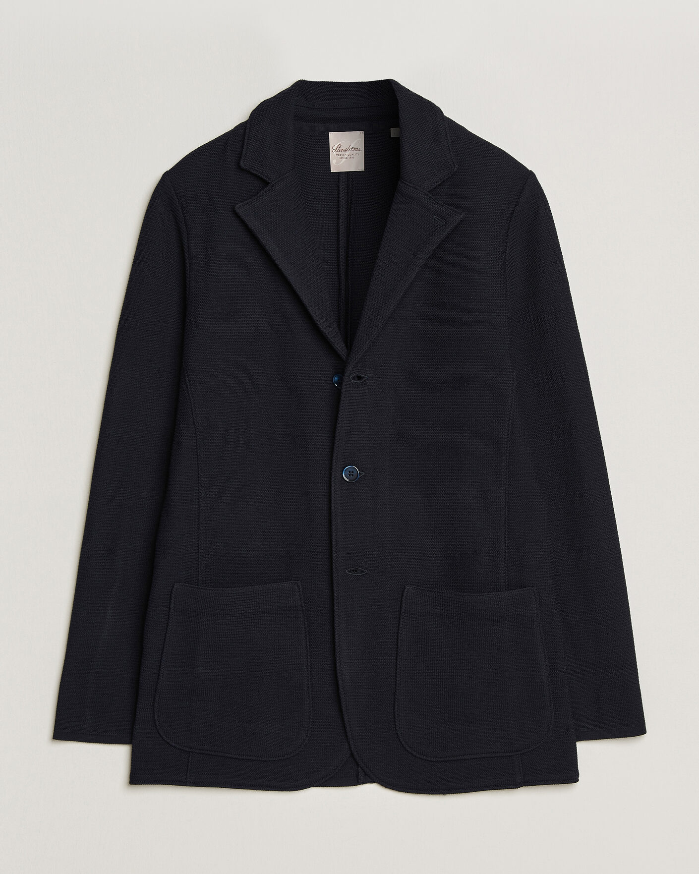 Herr | Kavajer | Stenströms | Milano Knitted Textured Blazer Navy