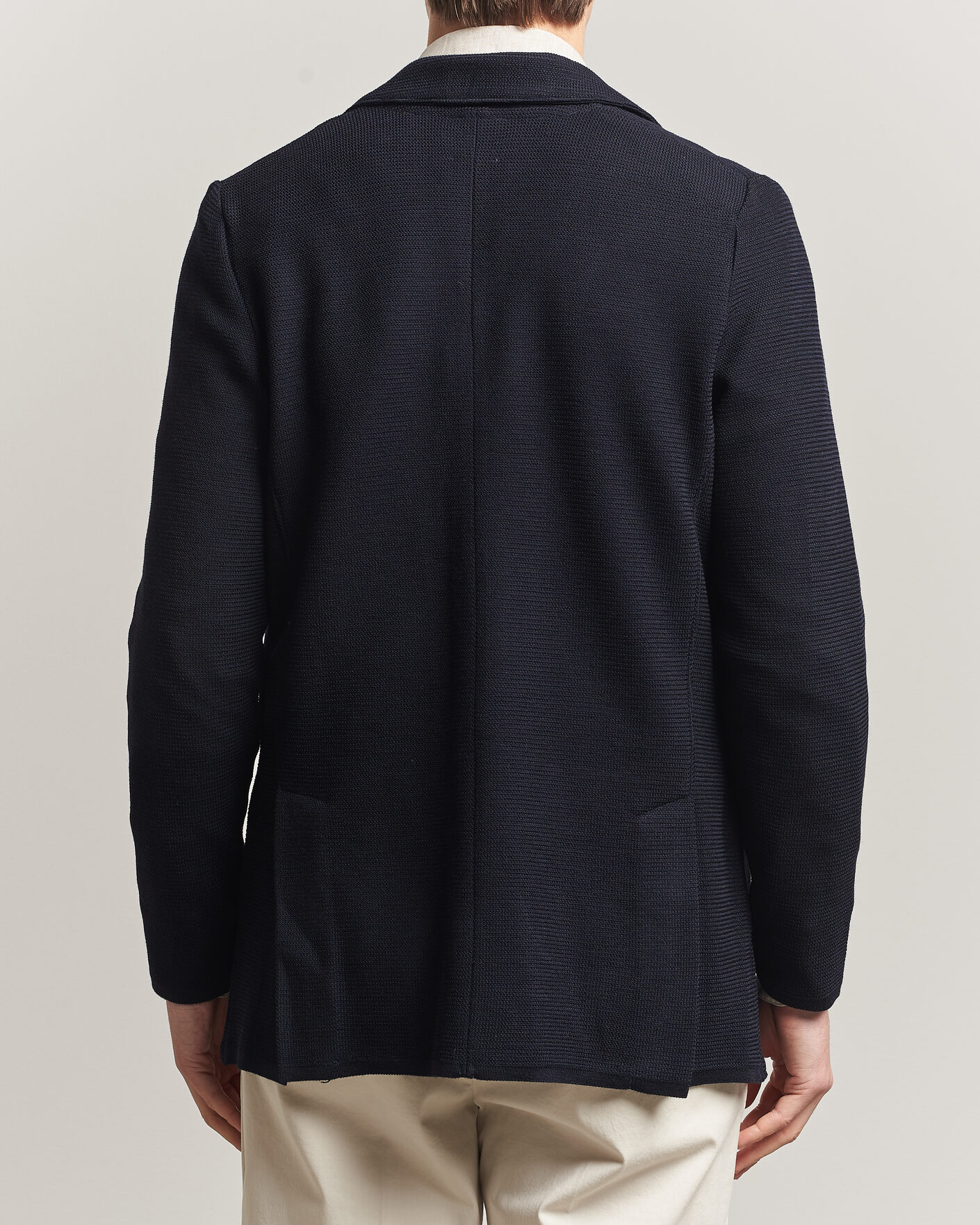 Herr | Kavajer | Stenströms | Milano Knitted Textured Blazer Navy