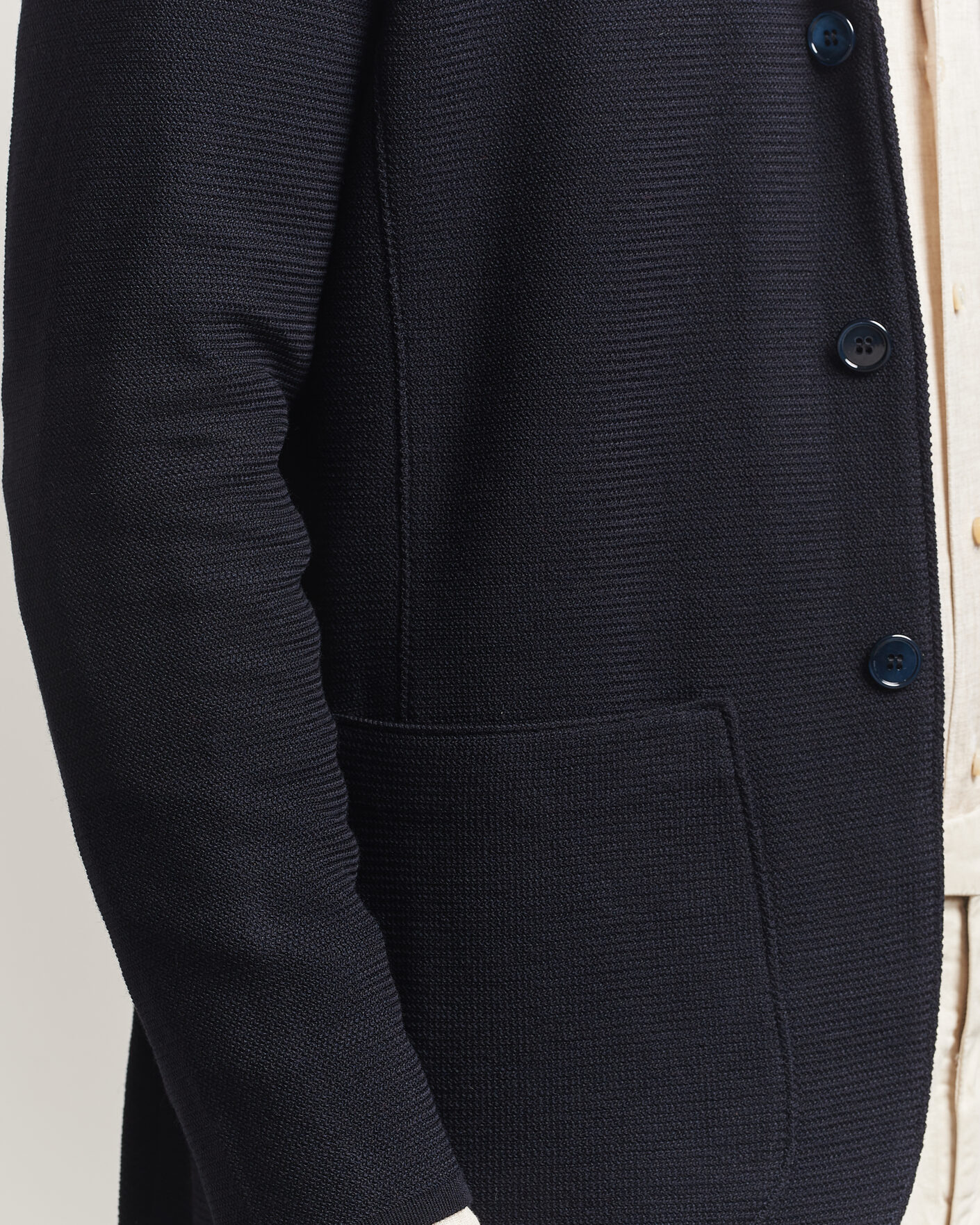 Herr | Kavajer | Stenströms | Milano Knitted Textured Blazer Navy