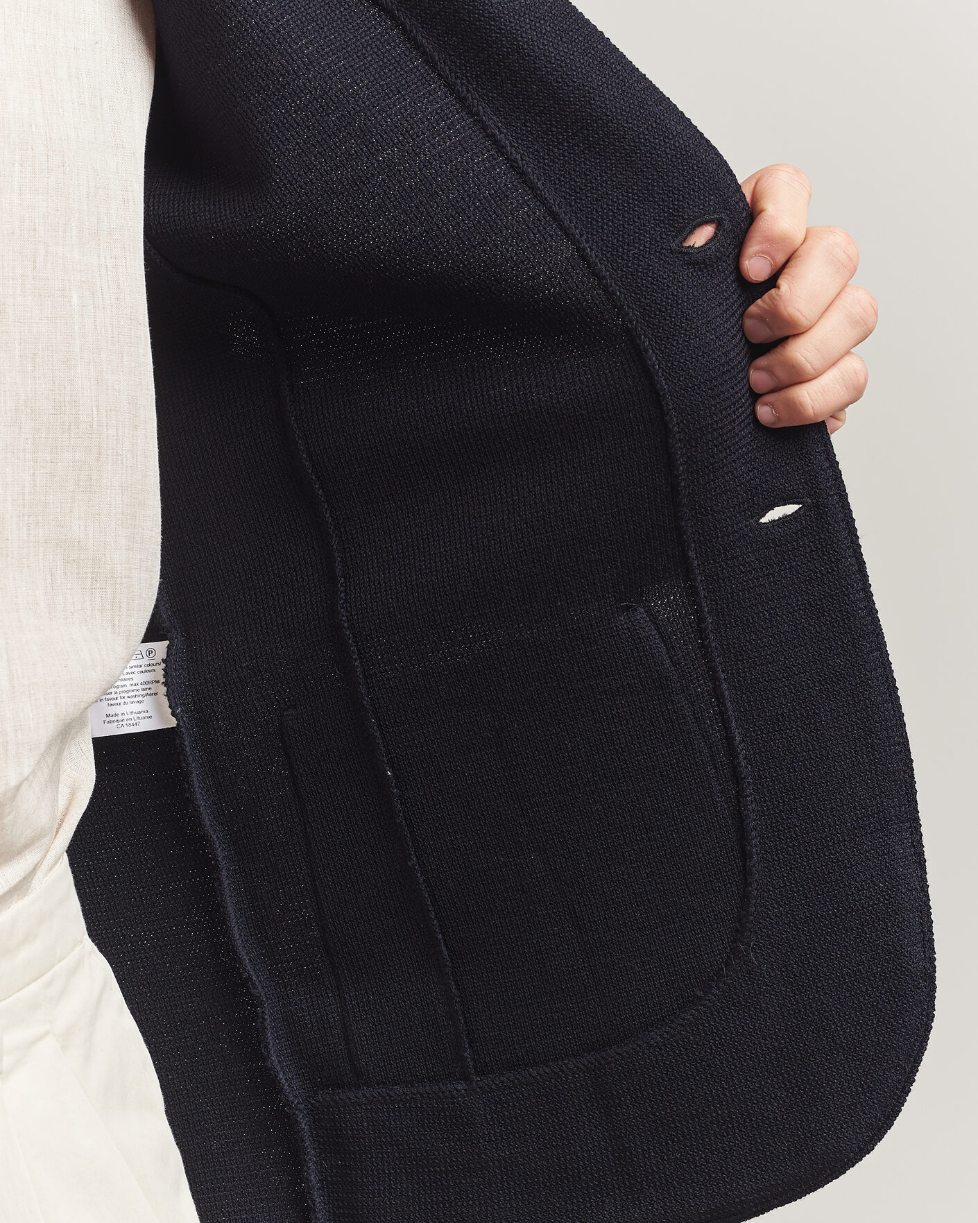 Herr | Kavajer | Stenströms | Milano Knitted Textured Blazer Navy