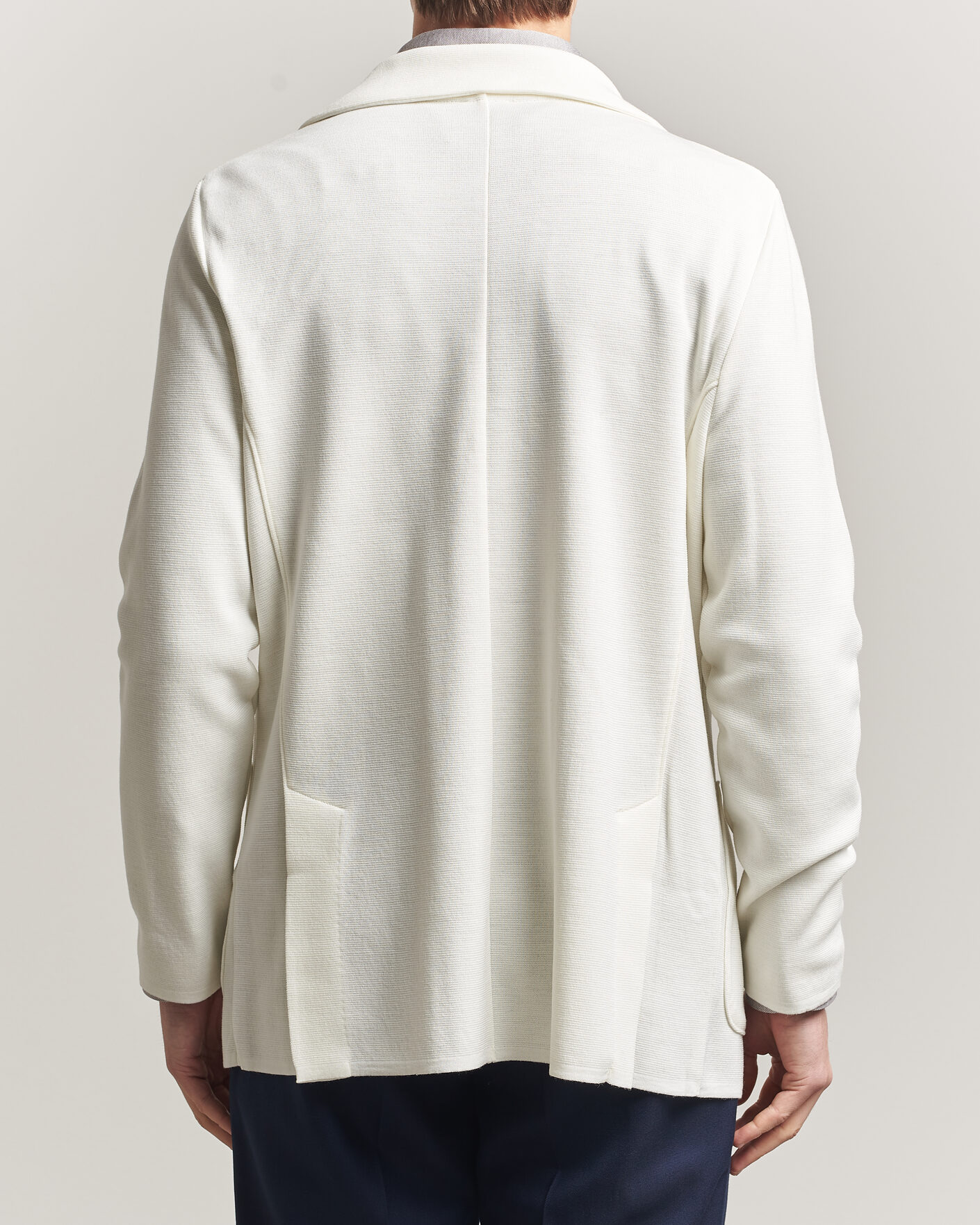 Herr | Kavajer | Stenströms | Milano Knitted DB Textured Blazer White
