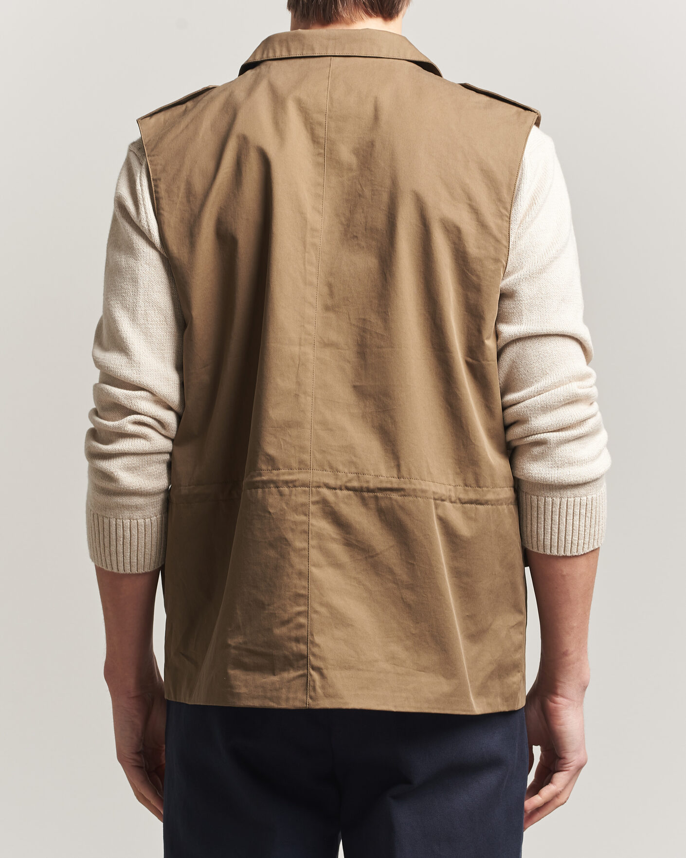 Herr | Västar | Stenströms | Cotton  Twill Vest Olive