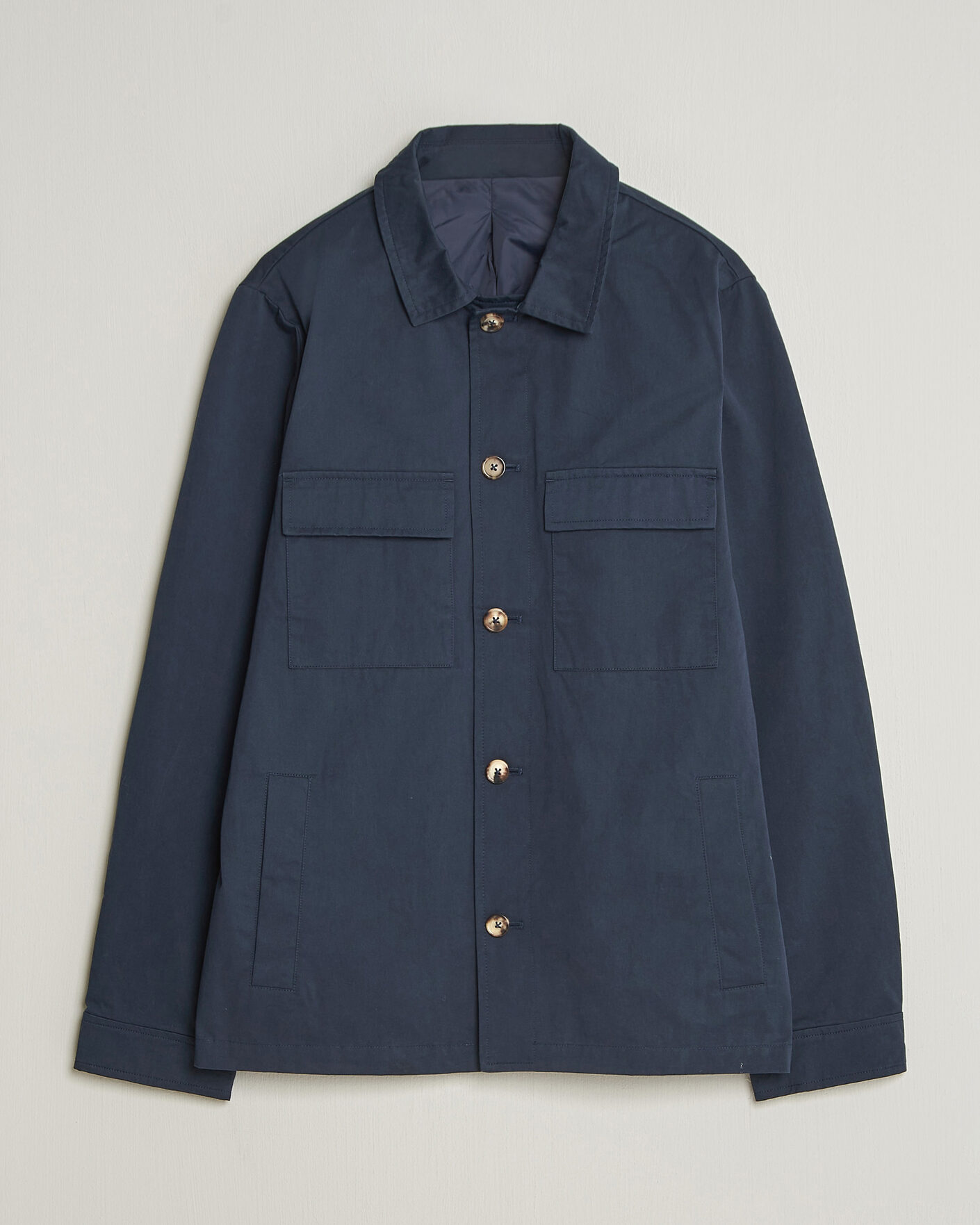 Herr | Jackor | Stenströms | Cotton Twill Overshirt Navy