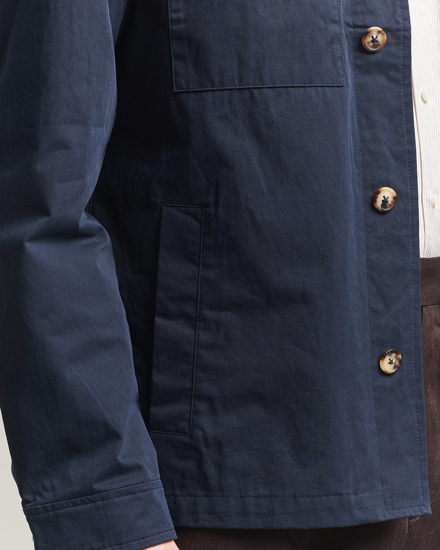 Herr | Jackor | Stenströms | Cotton Twill Overshirt Navy