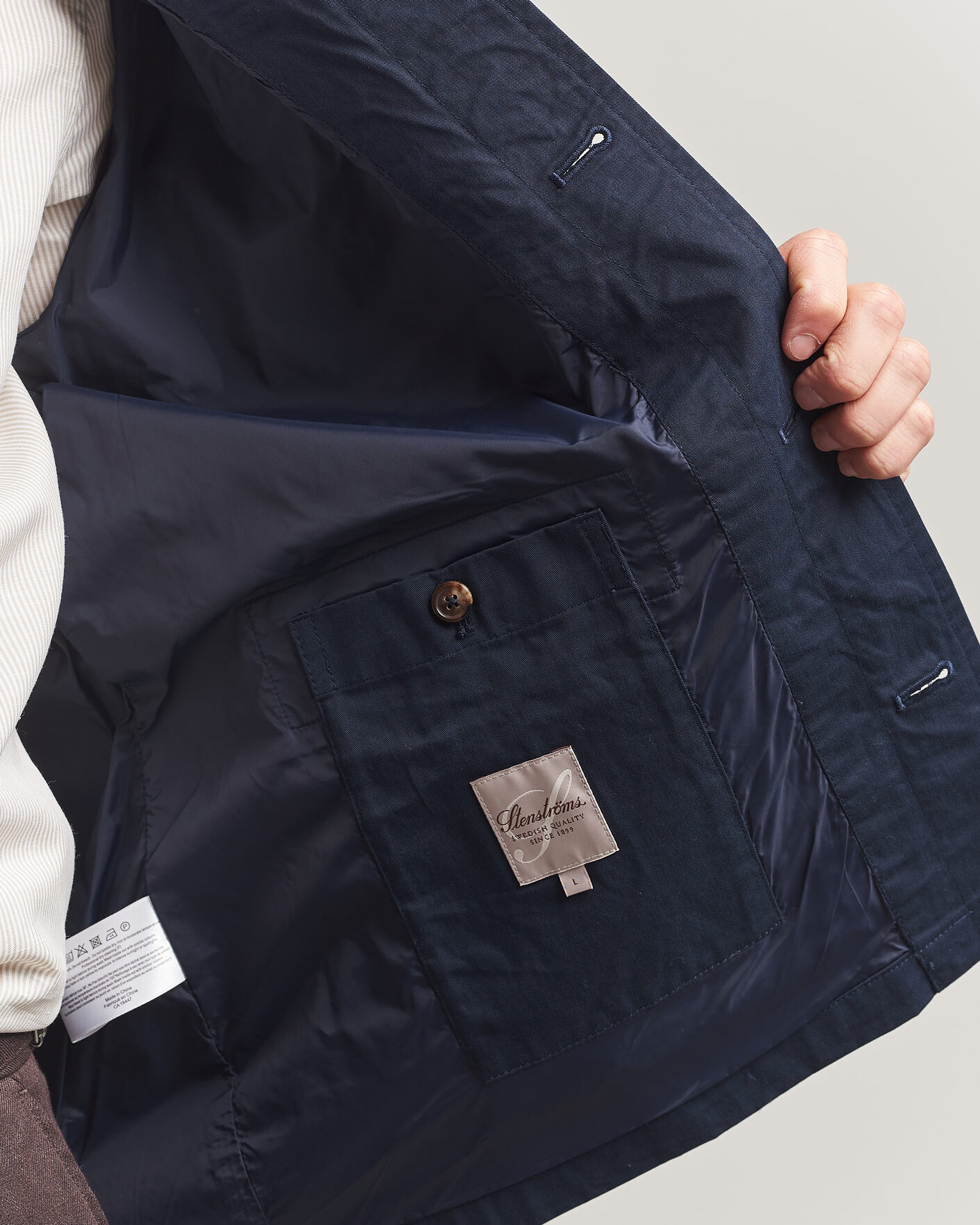 Herr | Jackor | Stenströms | Cotton Twill Overshirt Navy
