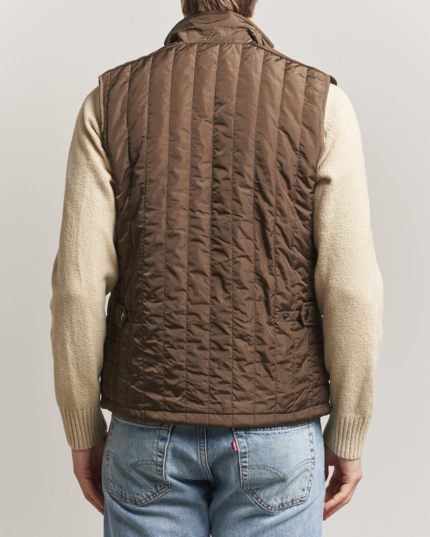 Herr | Västar | Stenströms | Nylon Quilted Light Padded Vest Olive