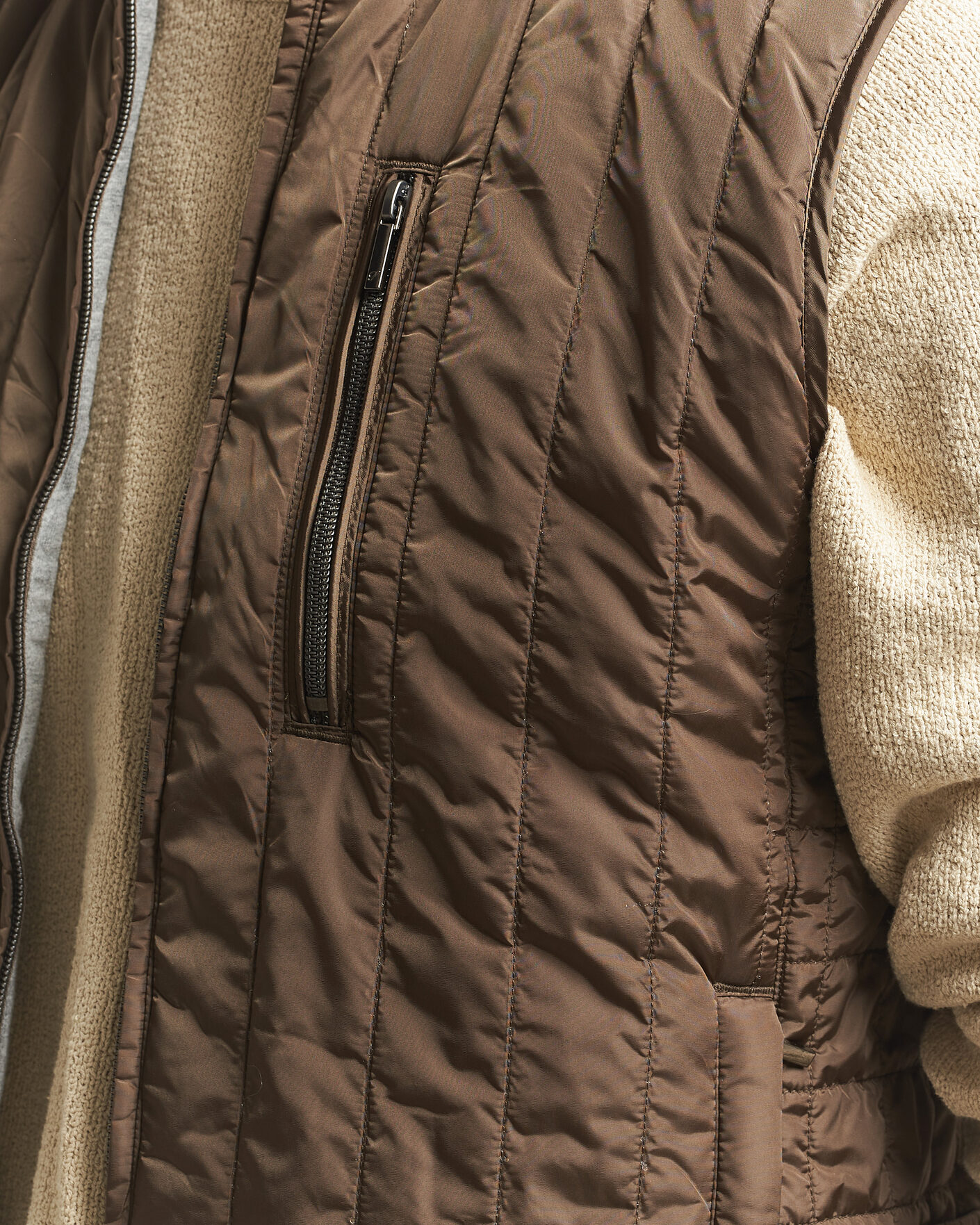 Herr | Västar | Stenströms | Nylon Quilted Light Padded Vest Olive