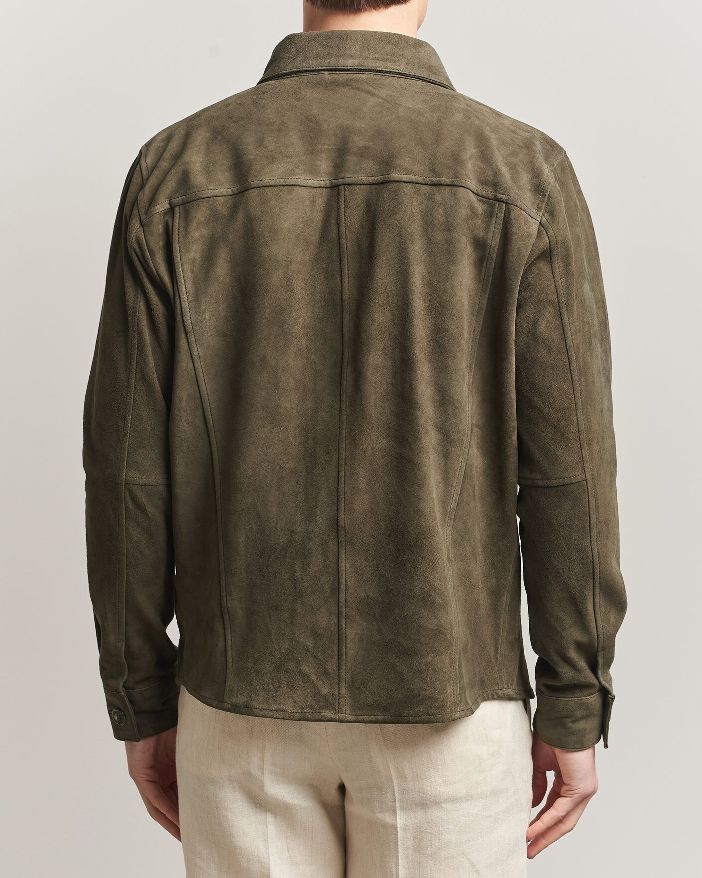 Herr | Jackor | Stenströms | Suede Pocket Overshirt Olive