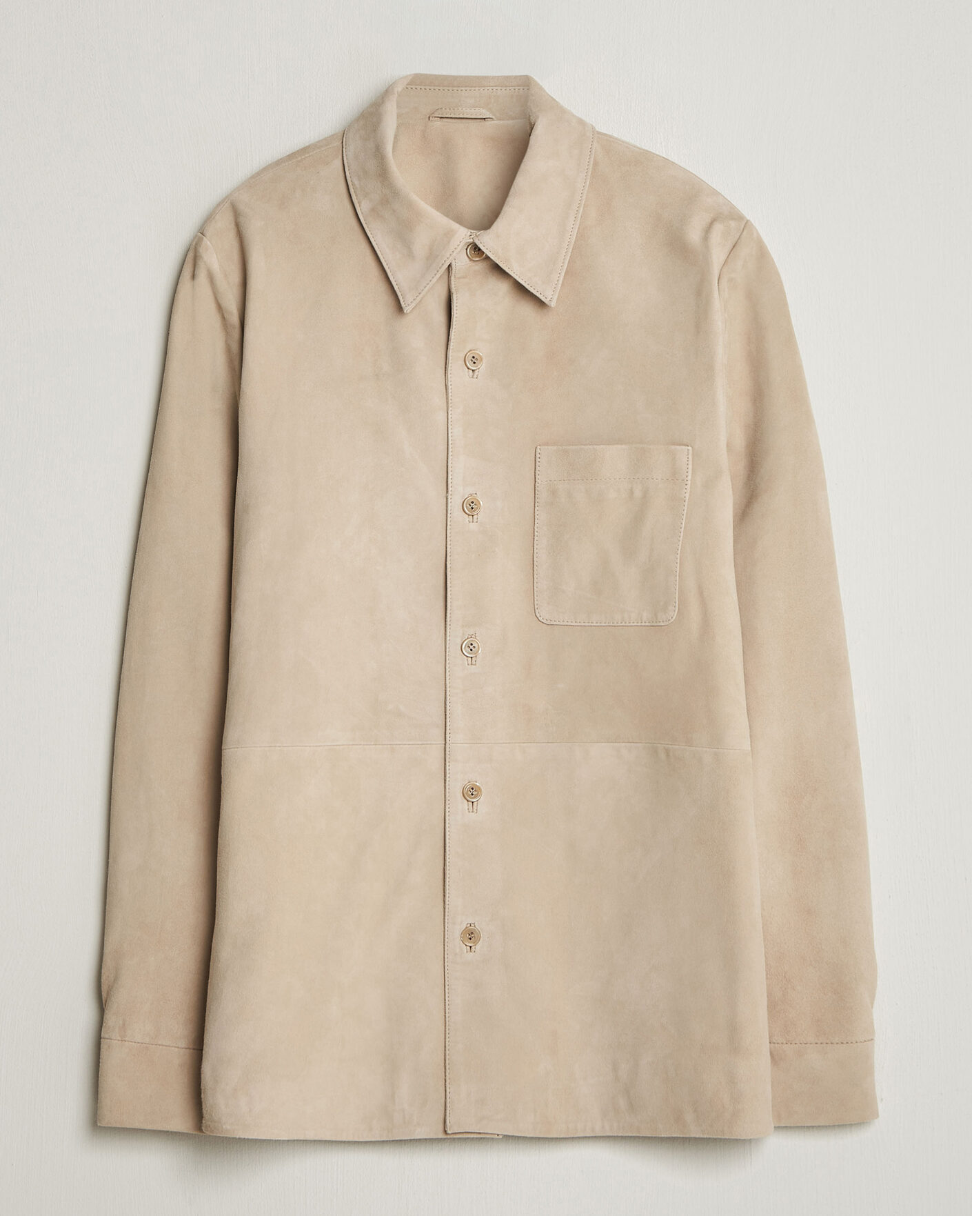 Herr | Jackor | Stenströms | Suede Overshirt Beige