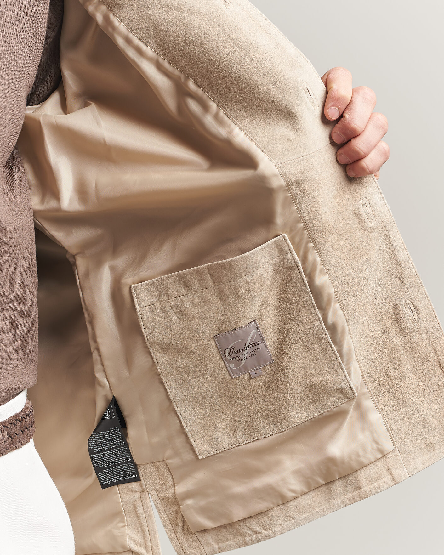 Herr | Jackor | Stenströms | Suede Overshirt Beige