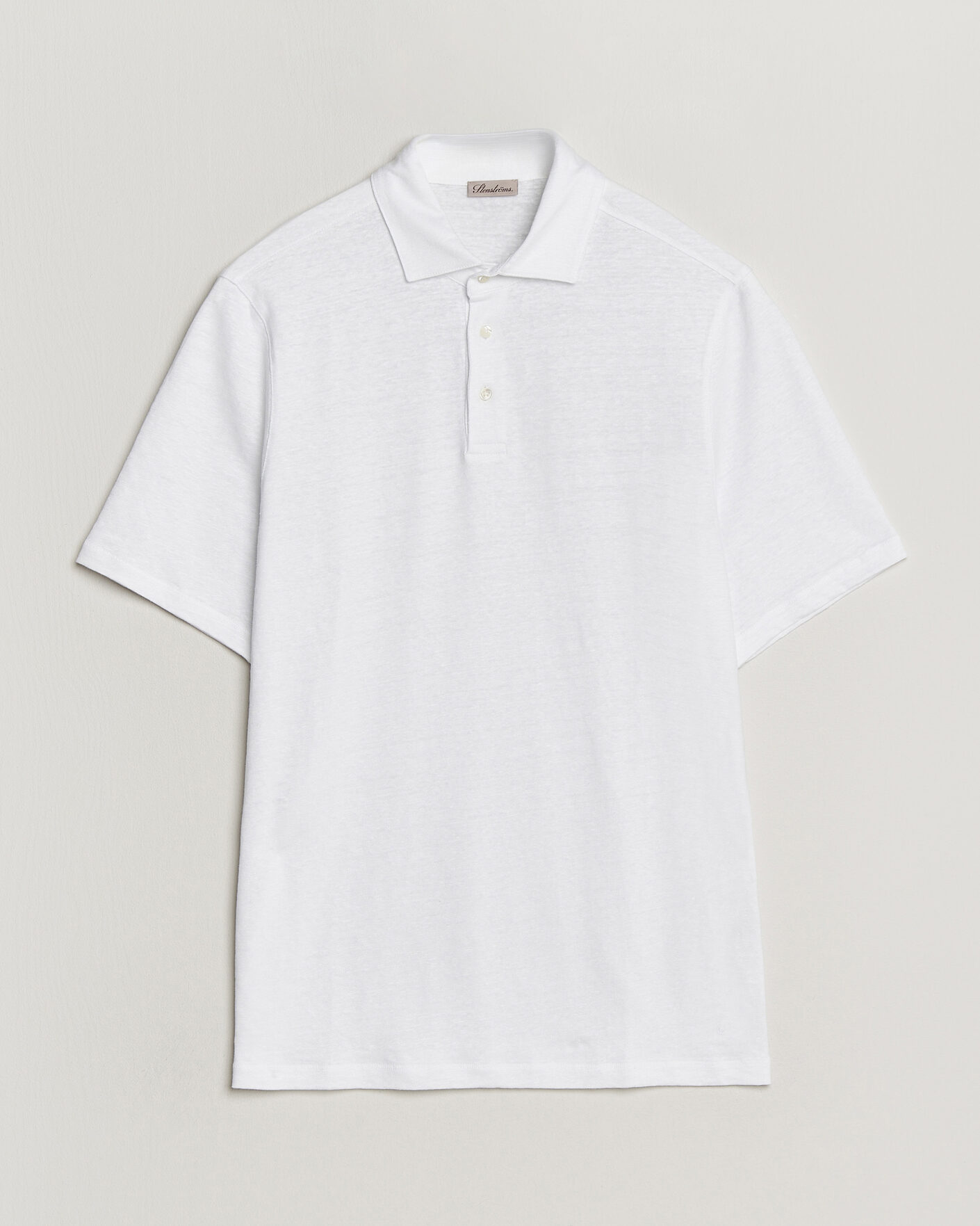 Herr | Pikéer | Stenströms | Linen Polo Shirt White