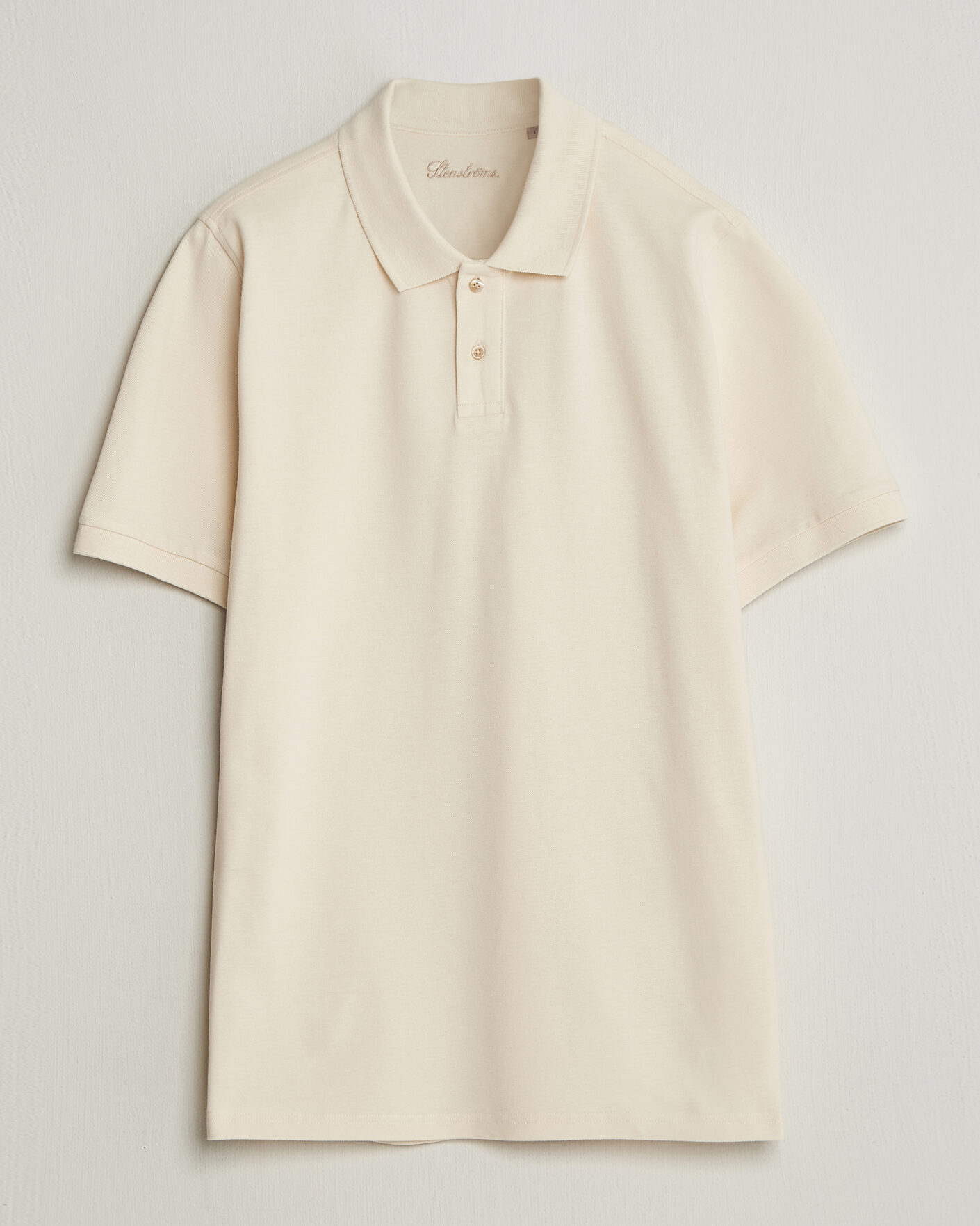 Herr | Pikéer | Stenströms | Organic Cotton Piquet Polo Shirt Beige