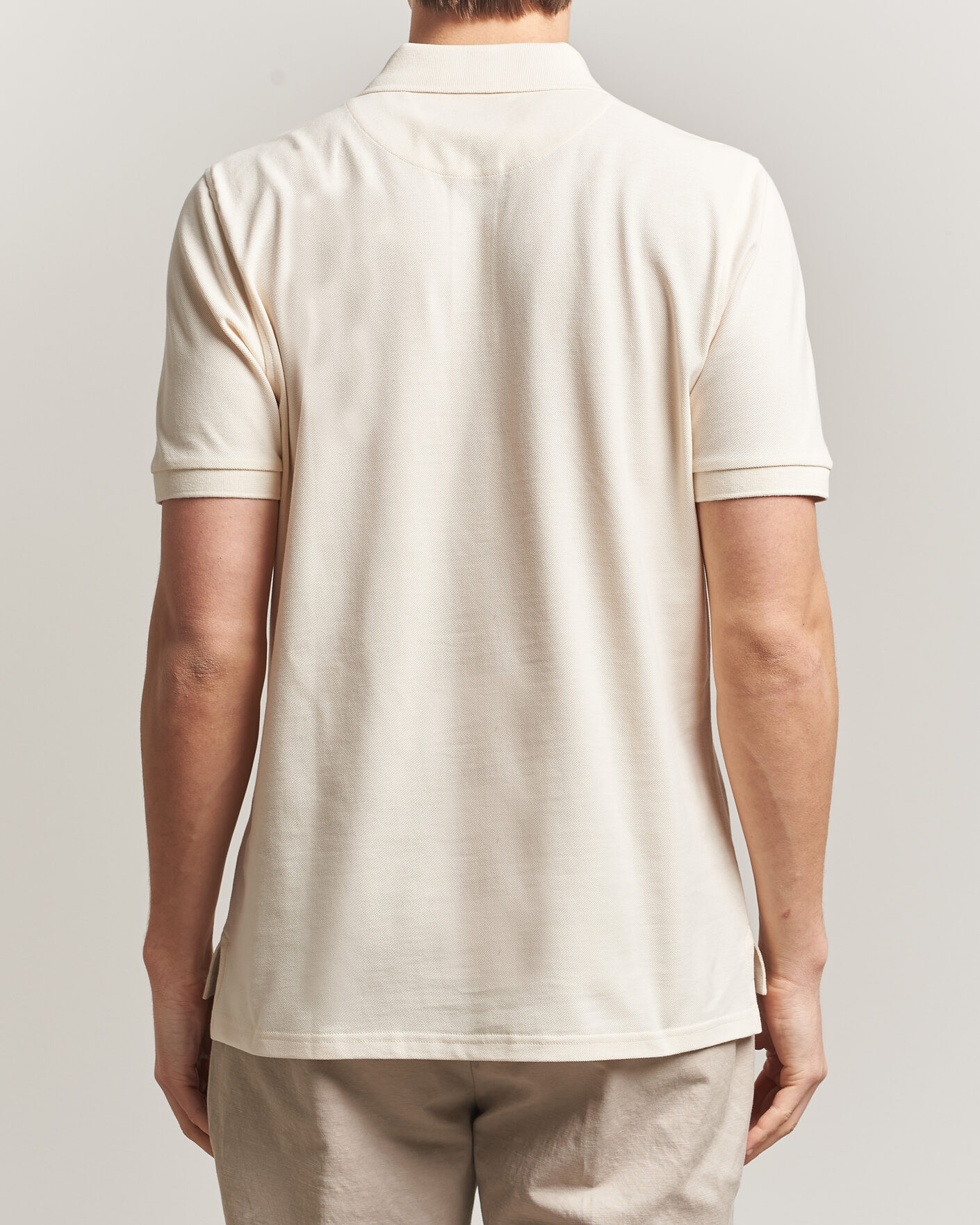 Herr | Pikéer | Stenströms | Organic Cotton Piquet Polo Shirt Beige