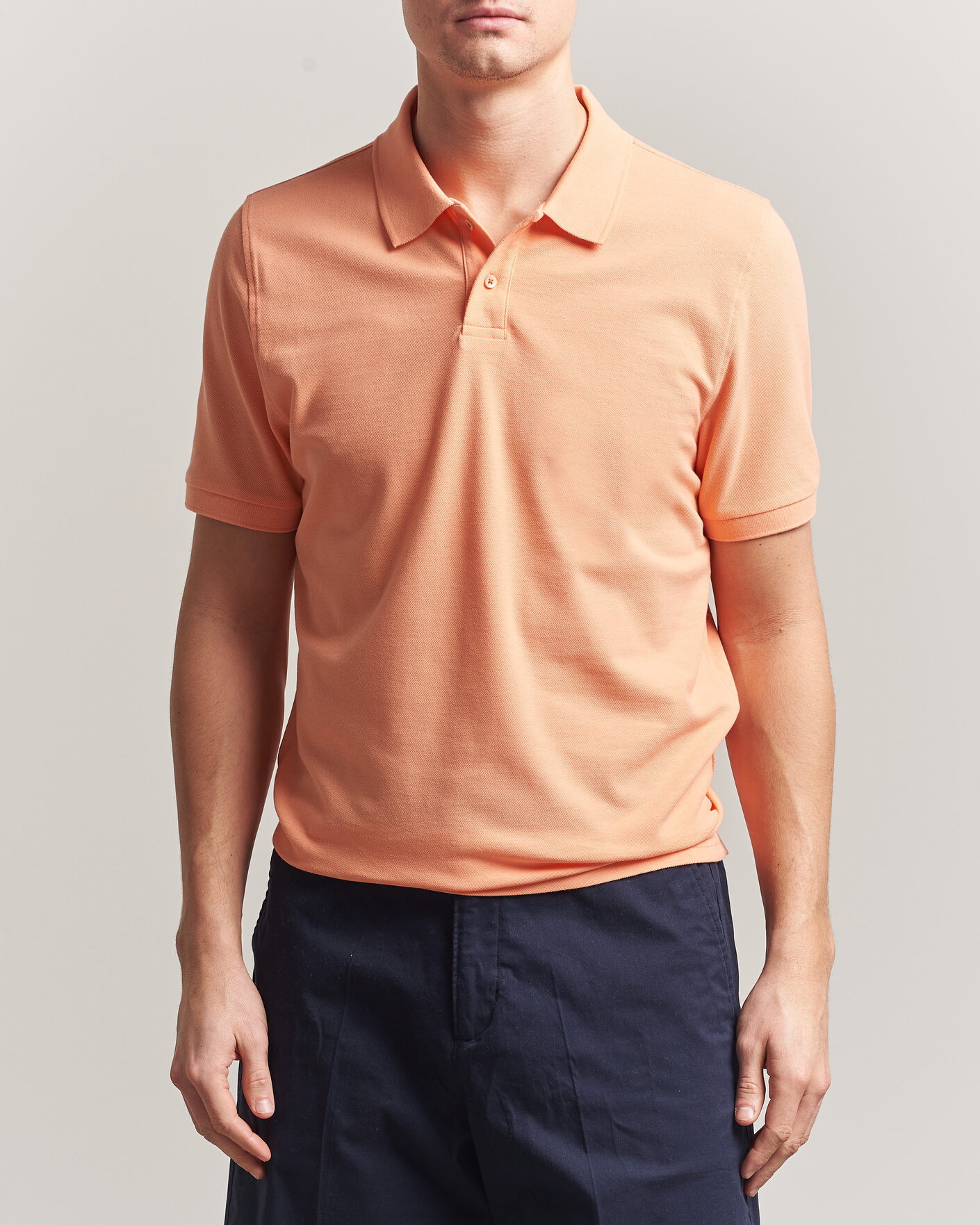 Herr | Pikéer | Stenströms | Organic Cotton Piquet Polo Shirt Mandarin