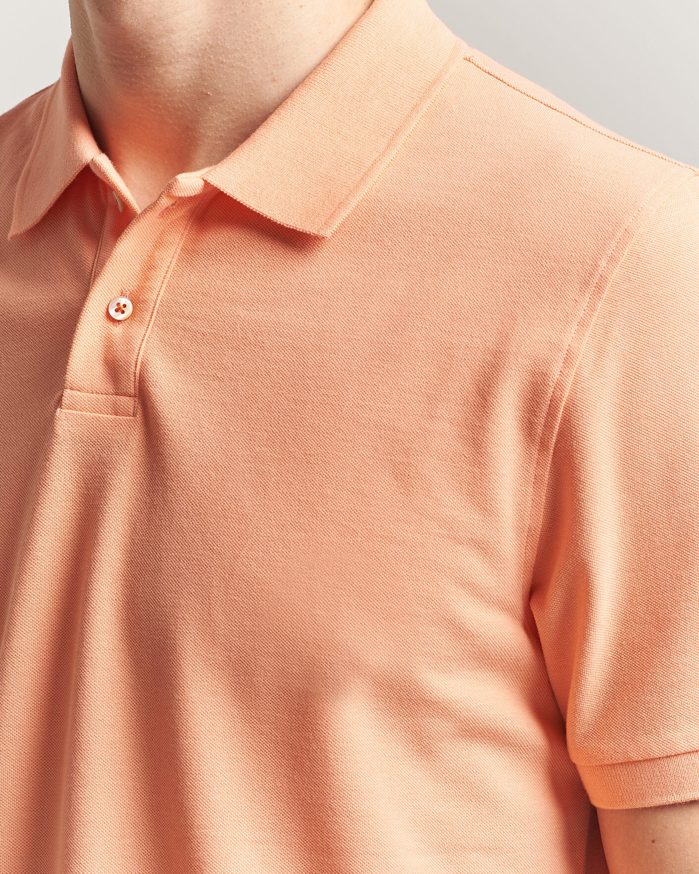 Herr | Pikéer | Stenströms | Organic Cotton Piquet Polo Shirt Mandarin