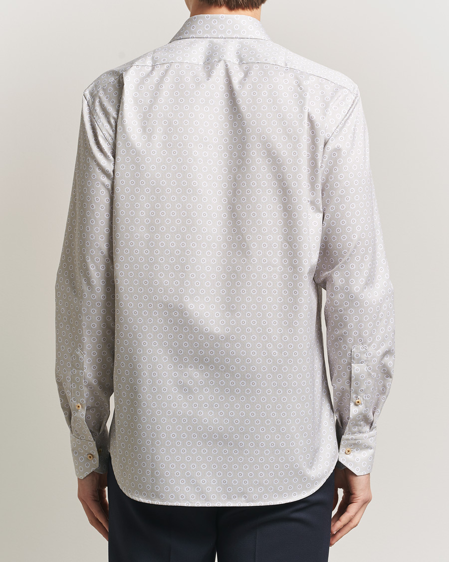 Herr | Skjortor | Stenströms | Regular Fit Printed Cotton Twill Shirt Light Brown