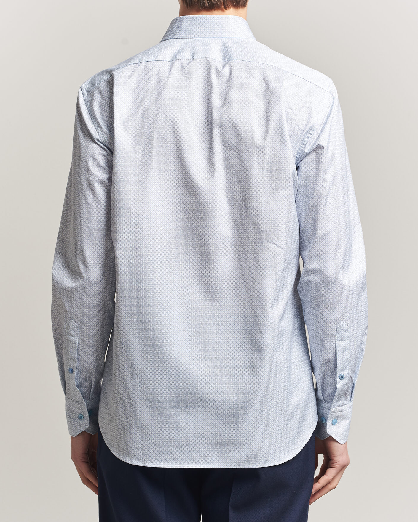 Herr | Skjortor | Stenströms | Regular Fit Micro Printed Twill Shirt Light Blue
