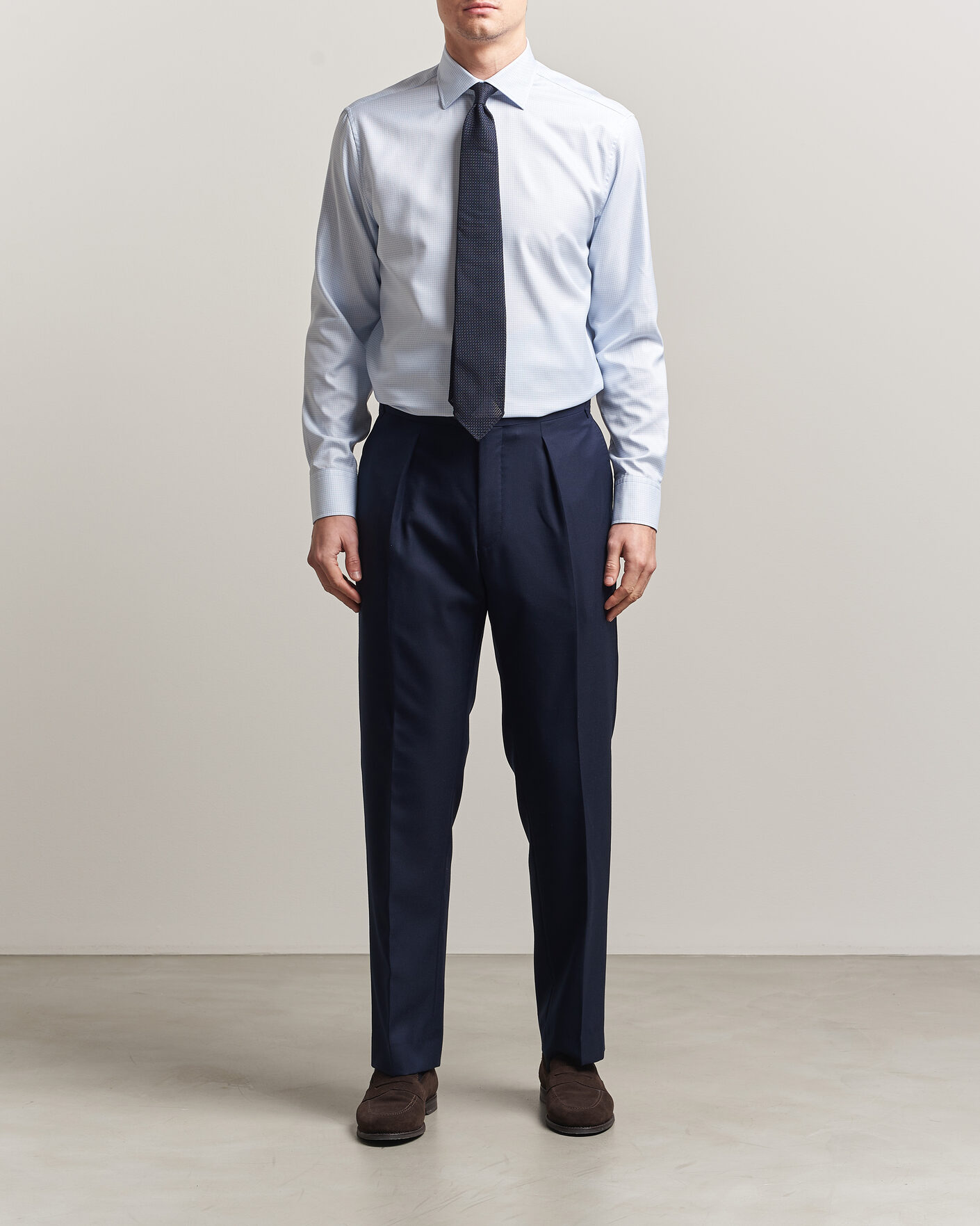 Herr | Skjortor | Stenströms | Regular Fit Micro Structure Shirt Light Blue