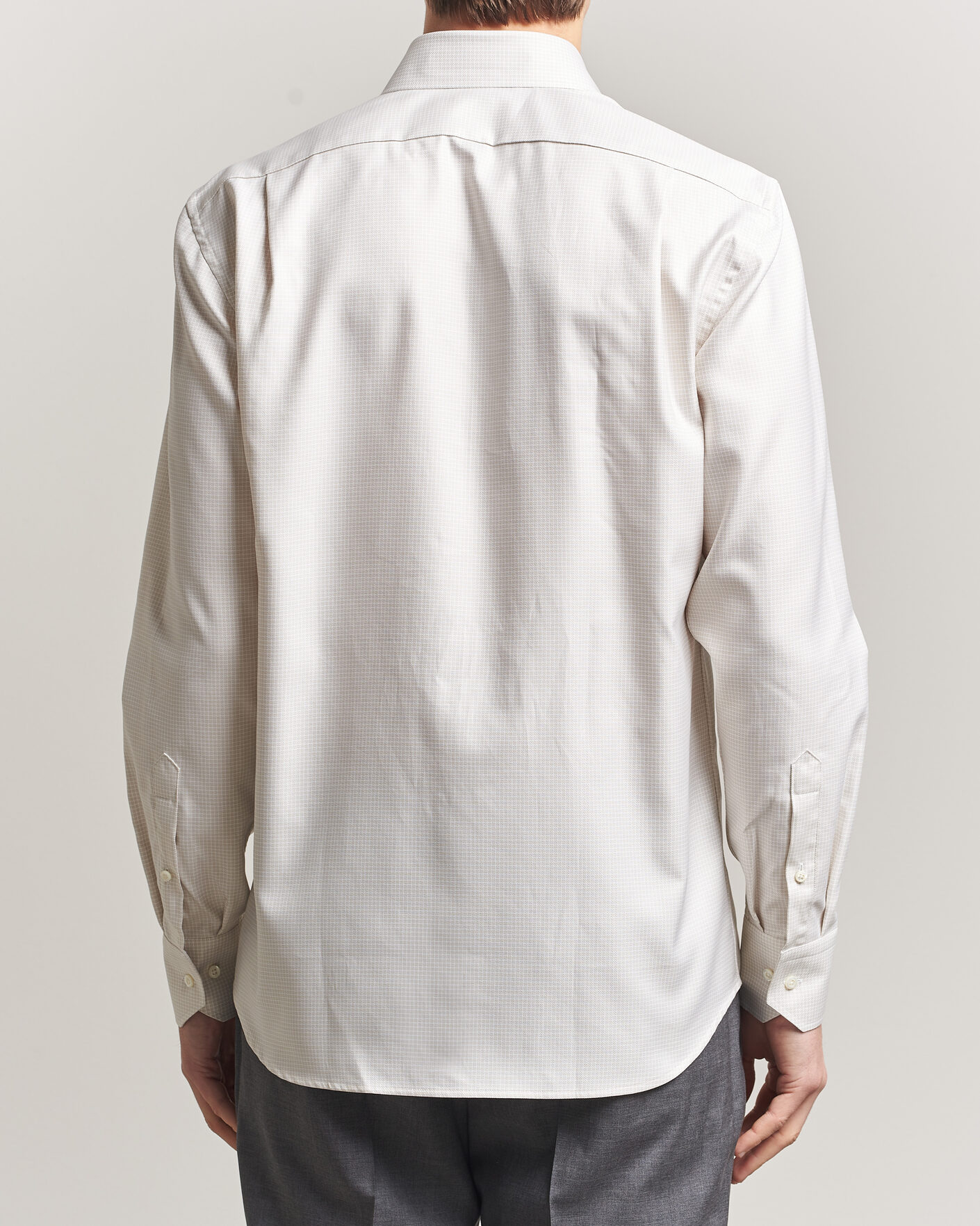 Herr | Skjortor | Stenströms | Regular Fit Micro Structure Shirt Beige
