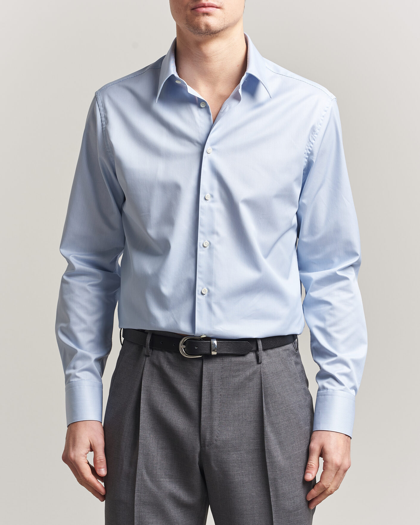 Herr | Skjortor | Stenströms | Regular Fit Thin Stripe Pointed Collar Shirt Blue