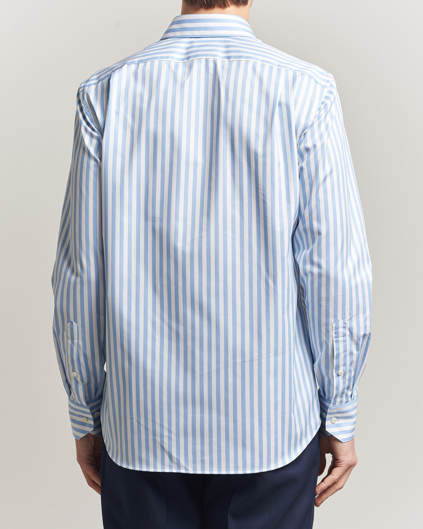 Herr | Skjortor | Stenströms | Regular Fit Striped Pointed Collar Shirt Blue