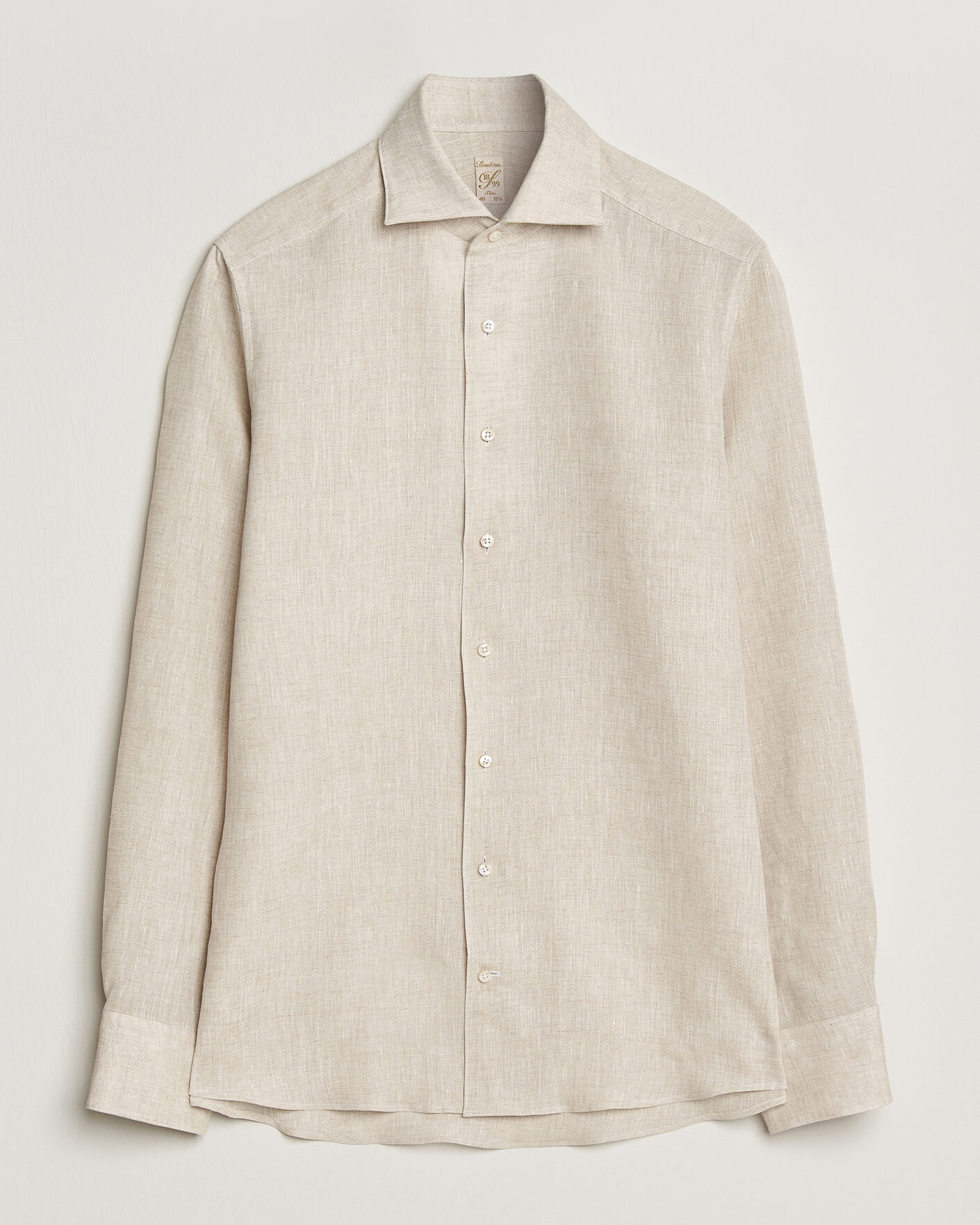 Herr | Skjortor | Stenströms | 1899 Linen One Piece Collar Shirt Beige