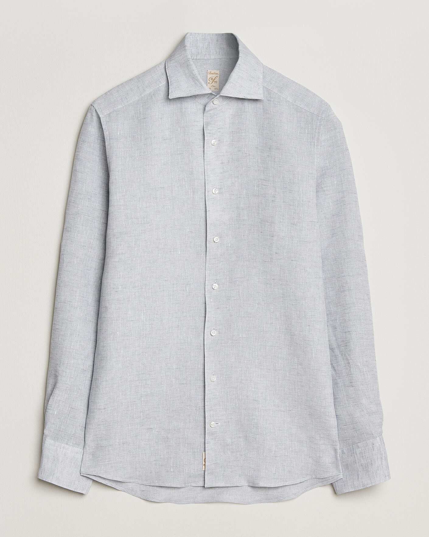 Herr | Skjortor | Stenströms | 1899 Linen One Piece Collar Shirt Grey