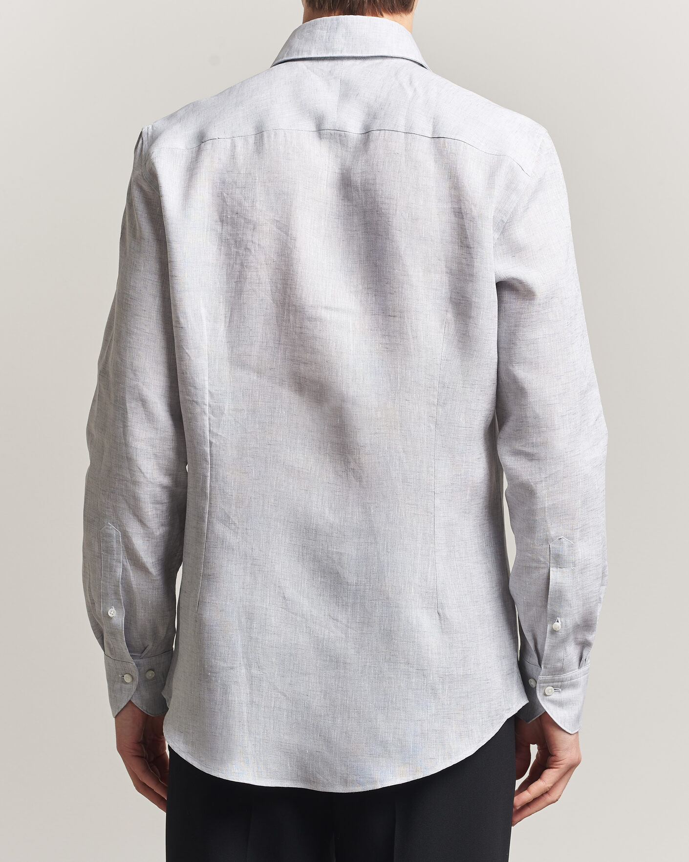 Herr | Skjortor | Stenströms | 1899 Linen One Piece Collar Shirt Grey