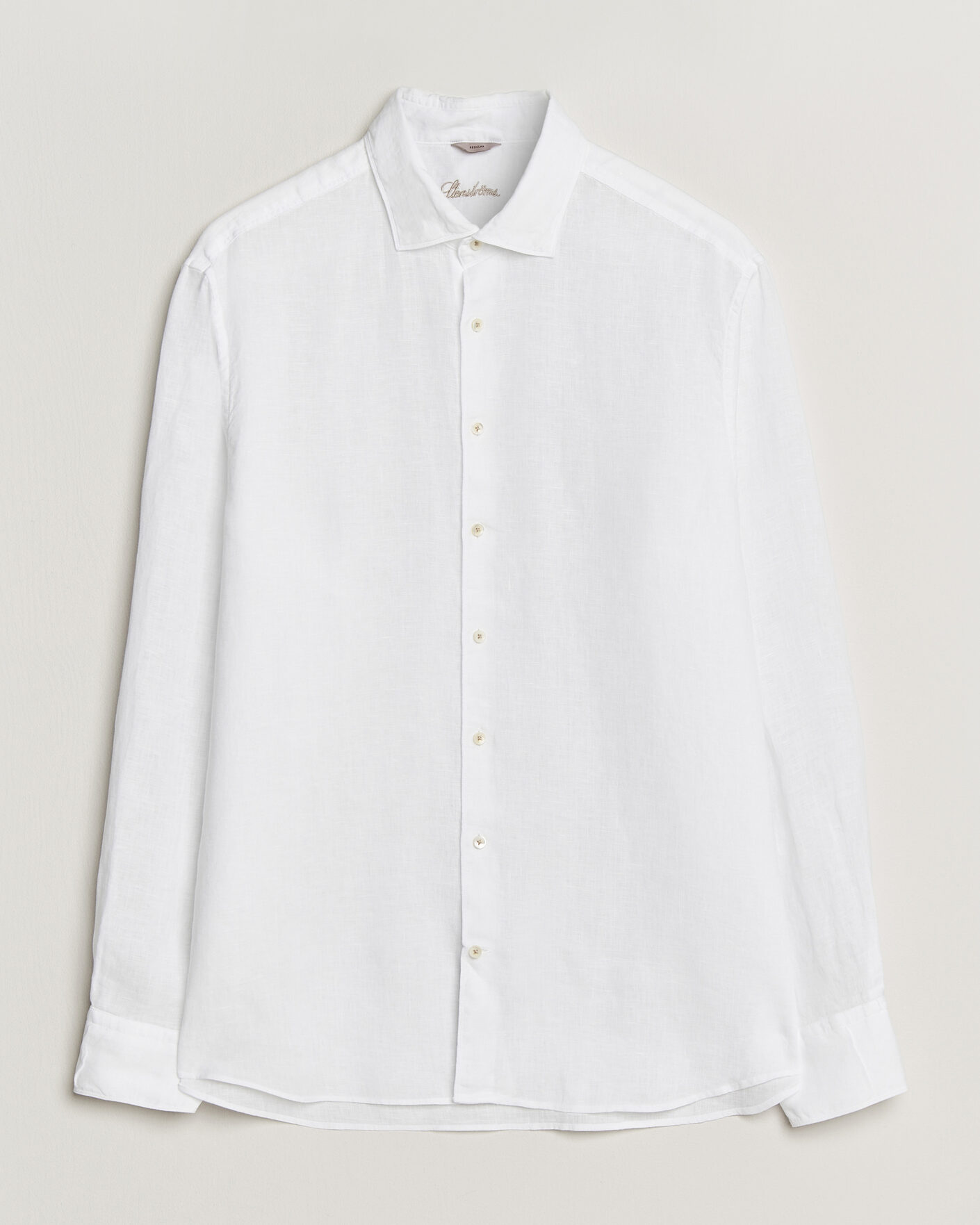 Herr | Skjortor | Stenströms | Regular Fit Cut Away Linen Shirt White