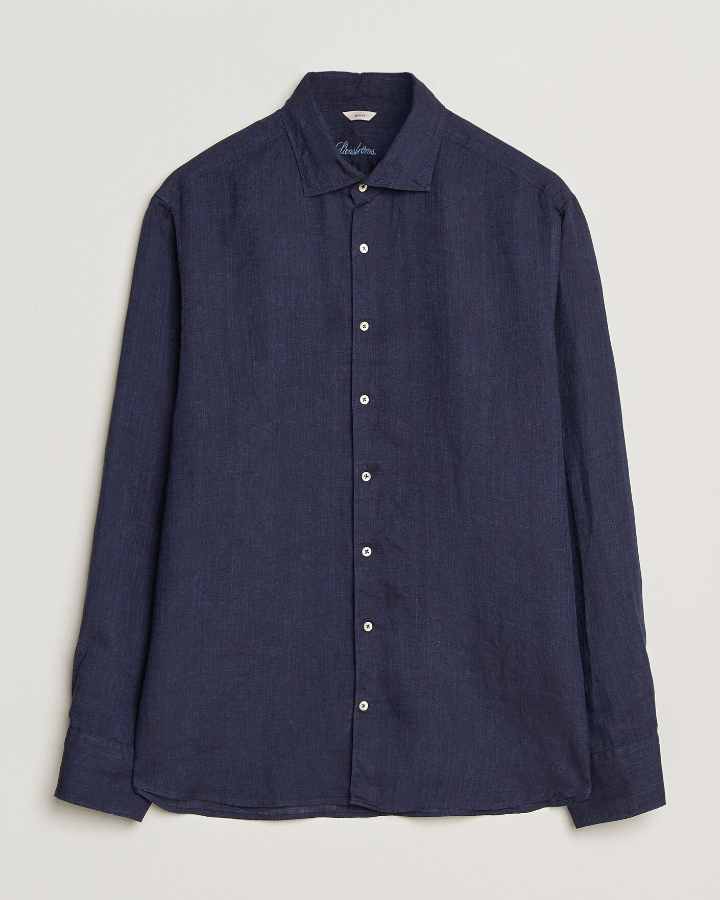 Herr | Skjortor | Stenströms | Regular Fit Cut Away Linen Shirt Navy