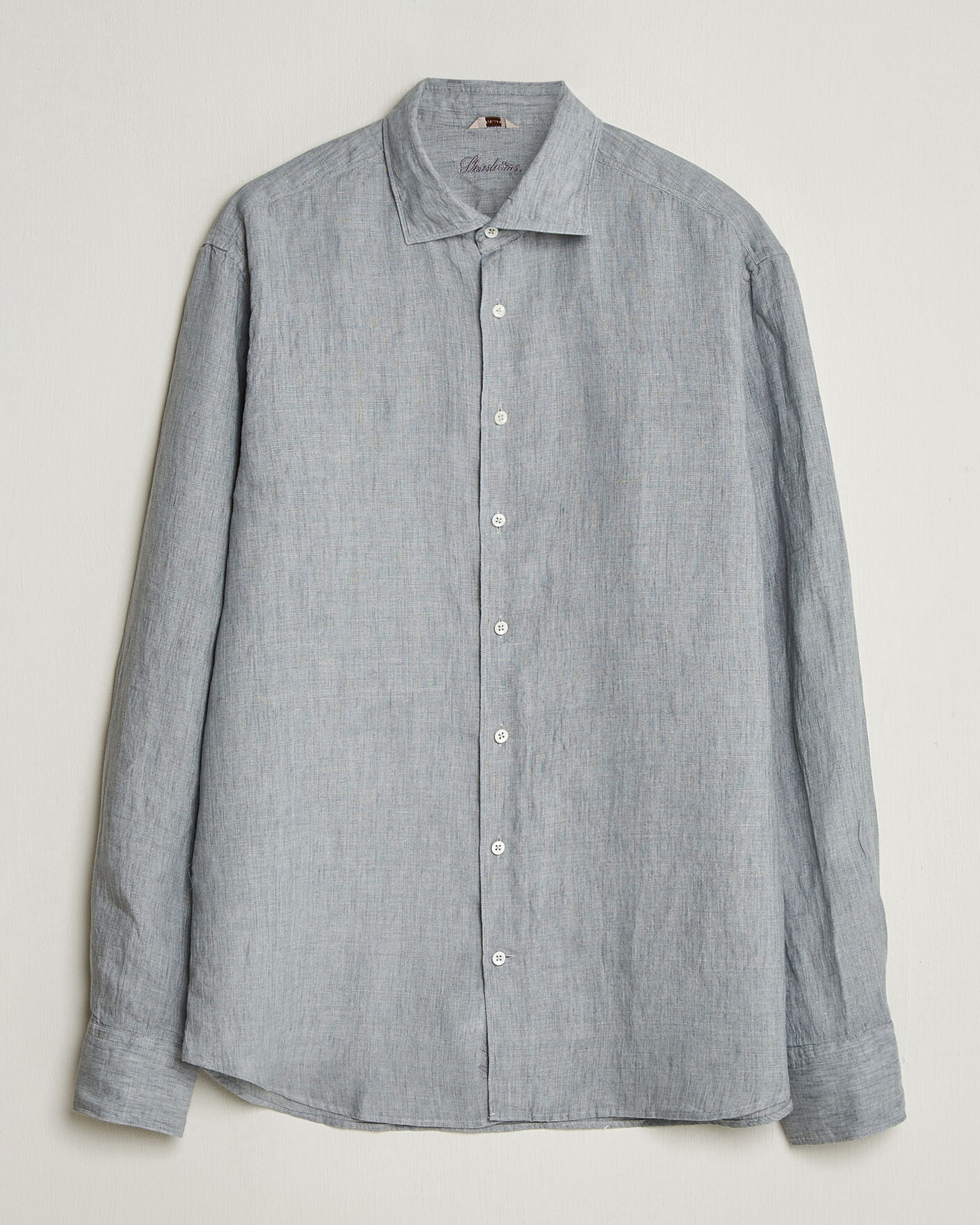 Herr | Skjortor | Stenströms | Regular Fit Cut Away Linen Shirt Grey