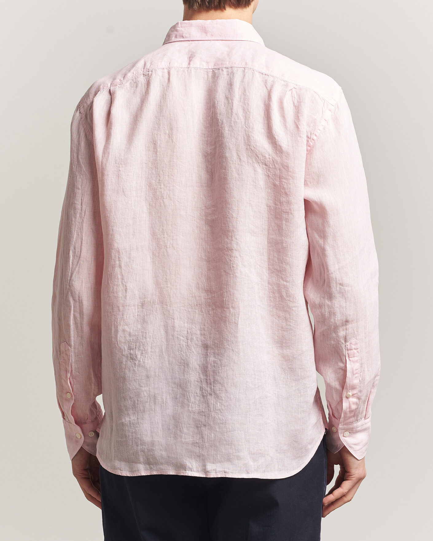 Herr | Skjortor | Stenströms | Regular Fit Cut Away Linen Shirt Soft Pink