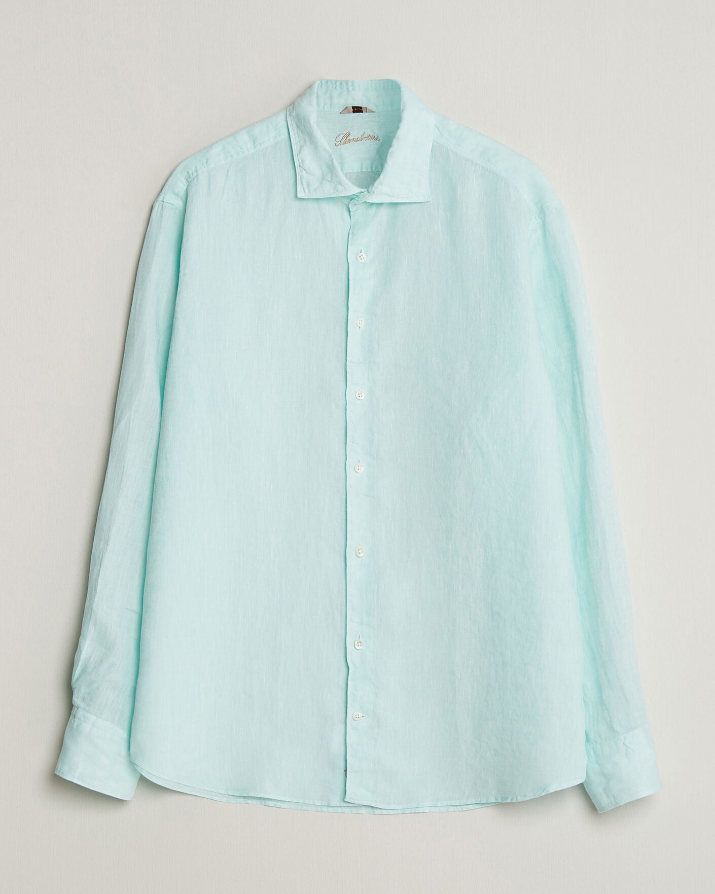Herr | Skjortor | Stenströms | Regular Fit Cut Away Linen Shirt Mint