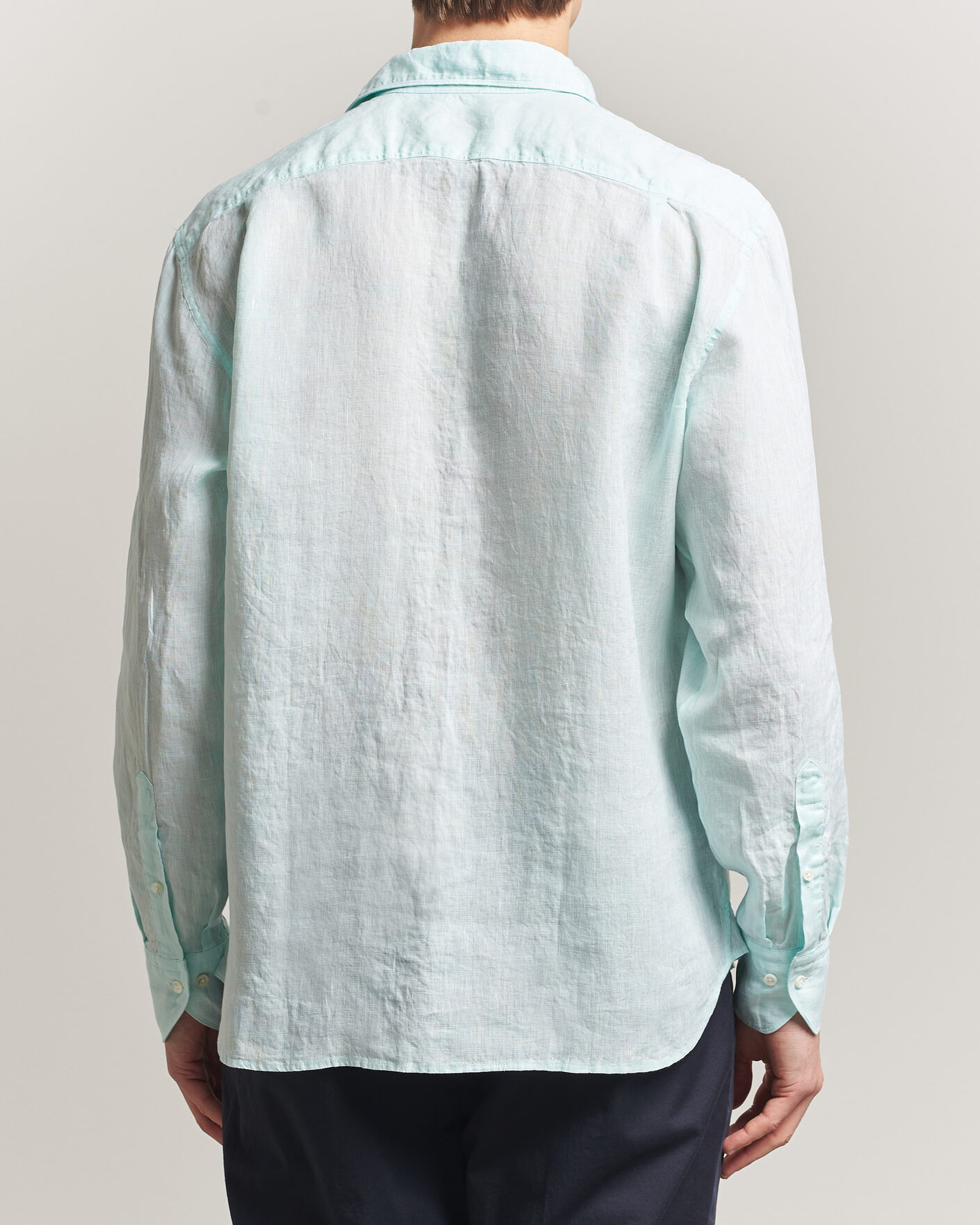 Herr | Skjortor | Stenströms | Regular Fit Cut Away Linen Shirt Mint