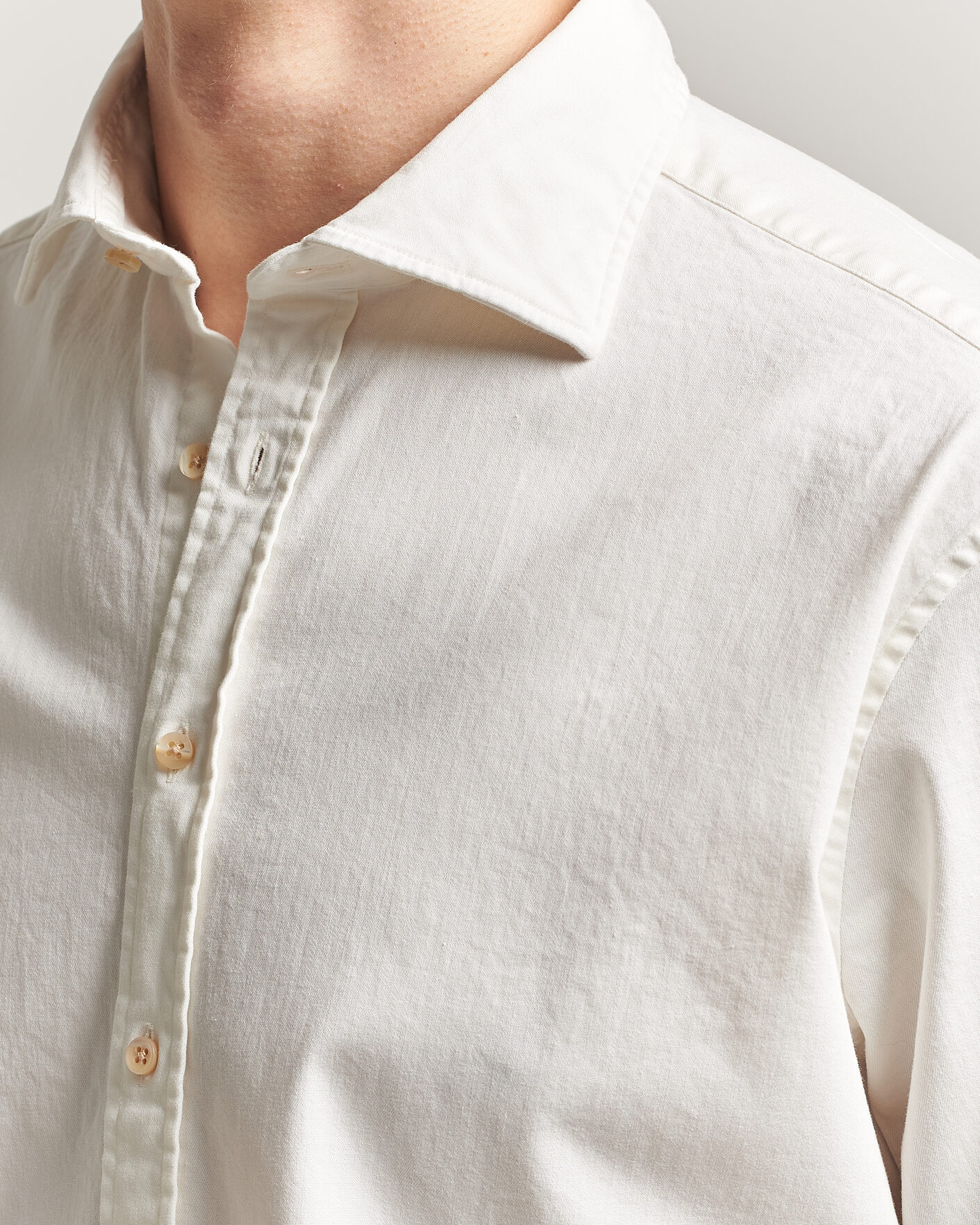 Herr | Skjortor | Stenströms | Regular Fit Garment Washed Denim Shirt White
