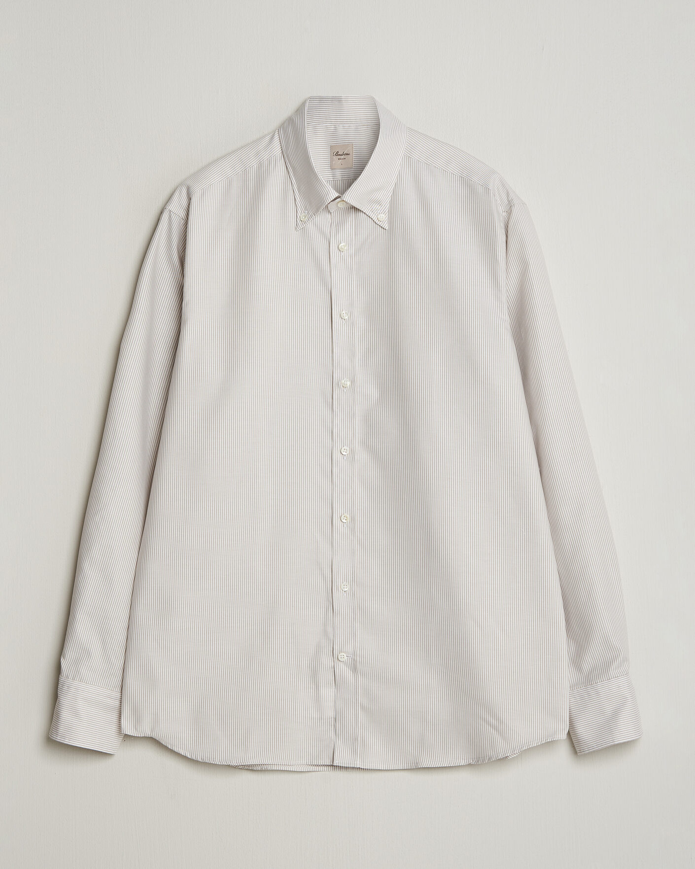 Herr | Skjortor | Stenströms | Regular Fit Thin Striped Oxford Shirt Beige