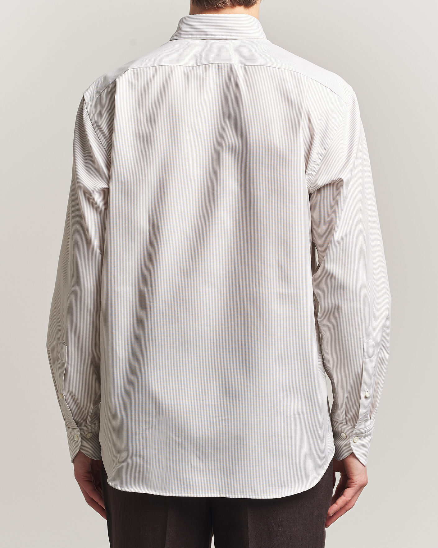 Herr | Skjortor | Stenströms | Regular Fit Thin Striped Oxford Shirt Beige